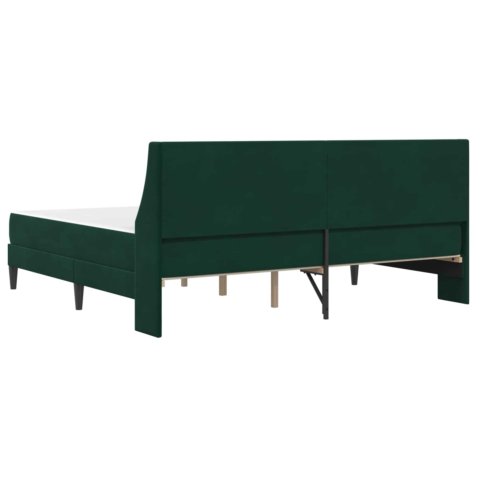 Bed frame with mattress 2 pcs Dark green Velvet
