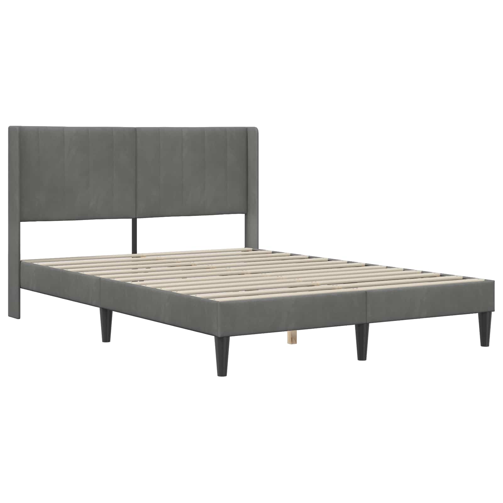 Bed frame Dark grey 120 x 190 cm Velvet