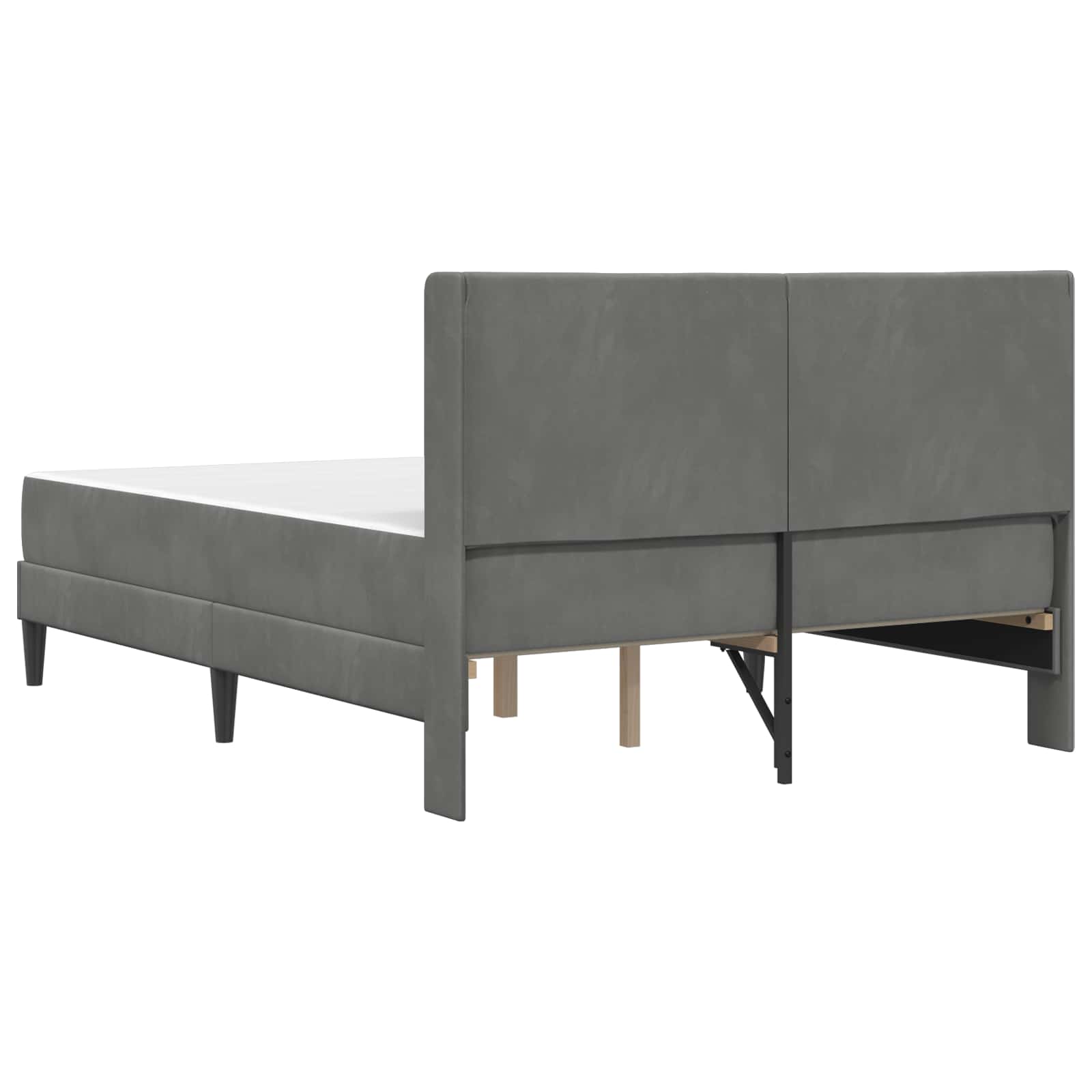 Bed frame Dark grey 120 x 190 cm Velvet