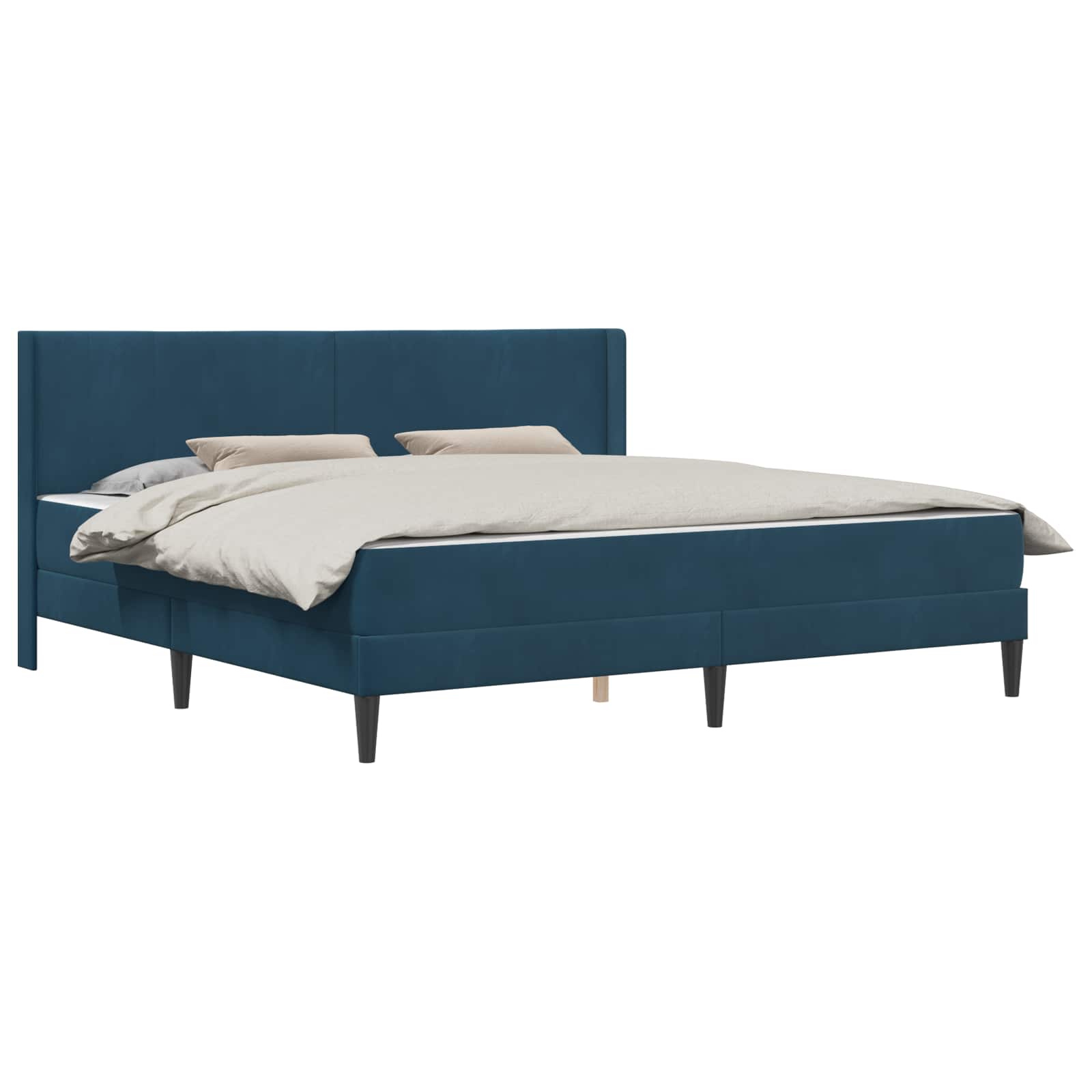 Bed Frame with Mattress Blue 180 x 200 cm Velvet