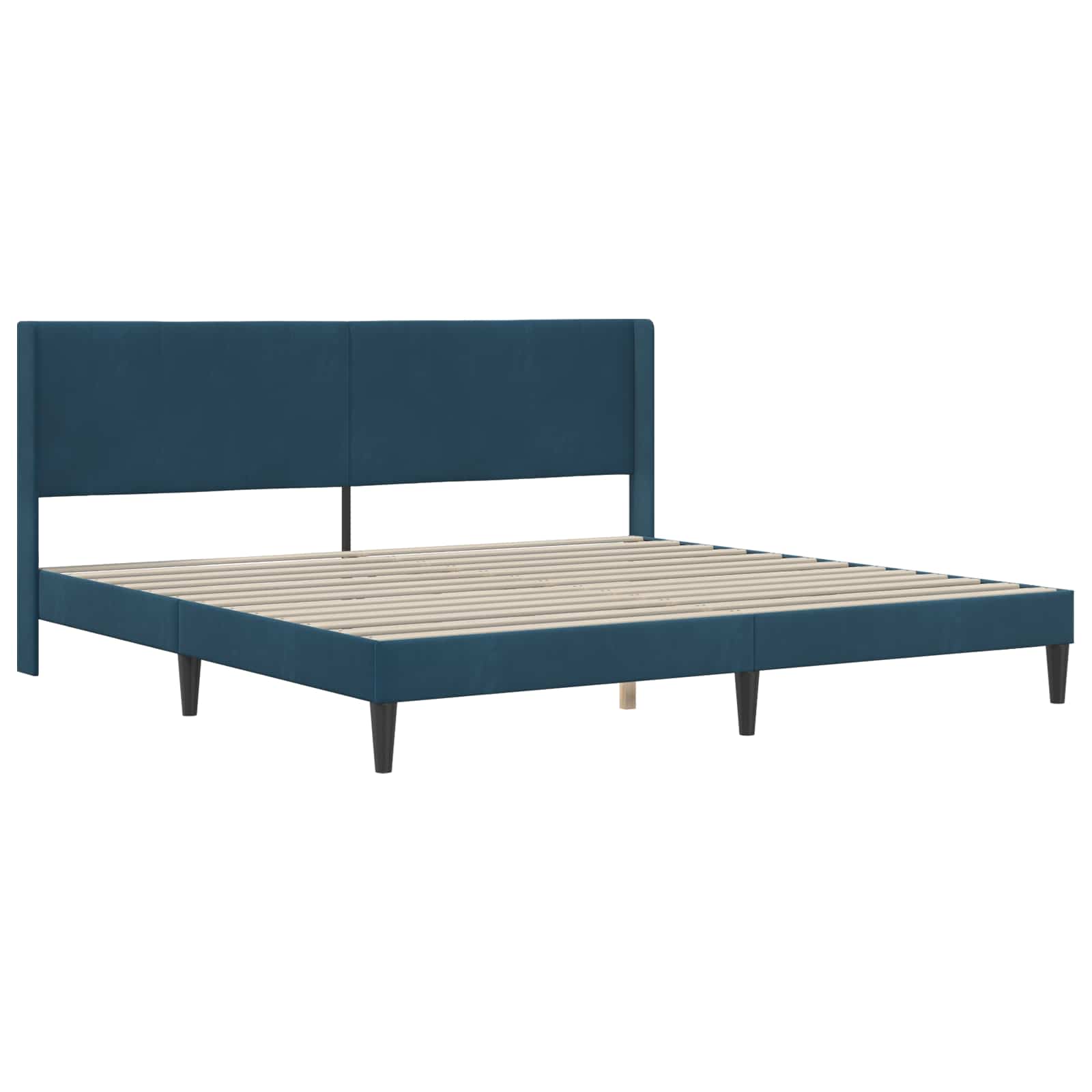 Bed Frame with Mattress Blue 180 x 200 cm Velvet