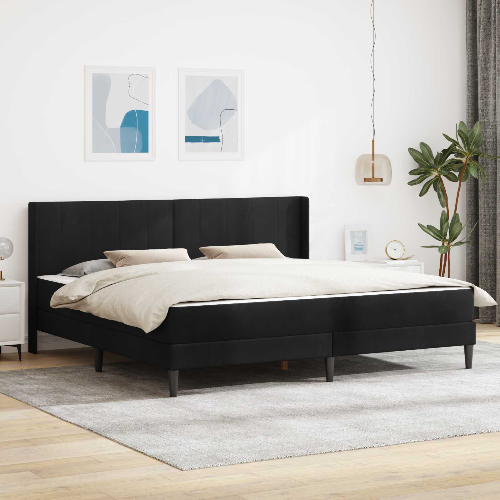 Lovos rėmas Juodas 200 x 200 cm Aksomas