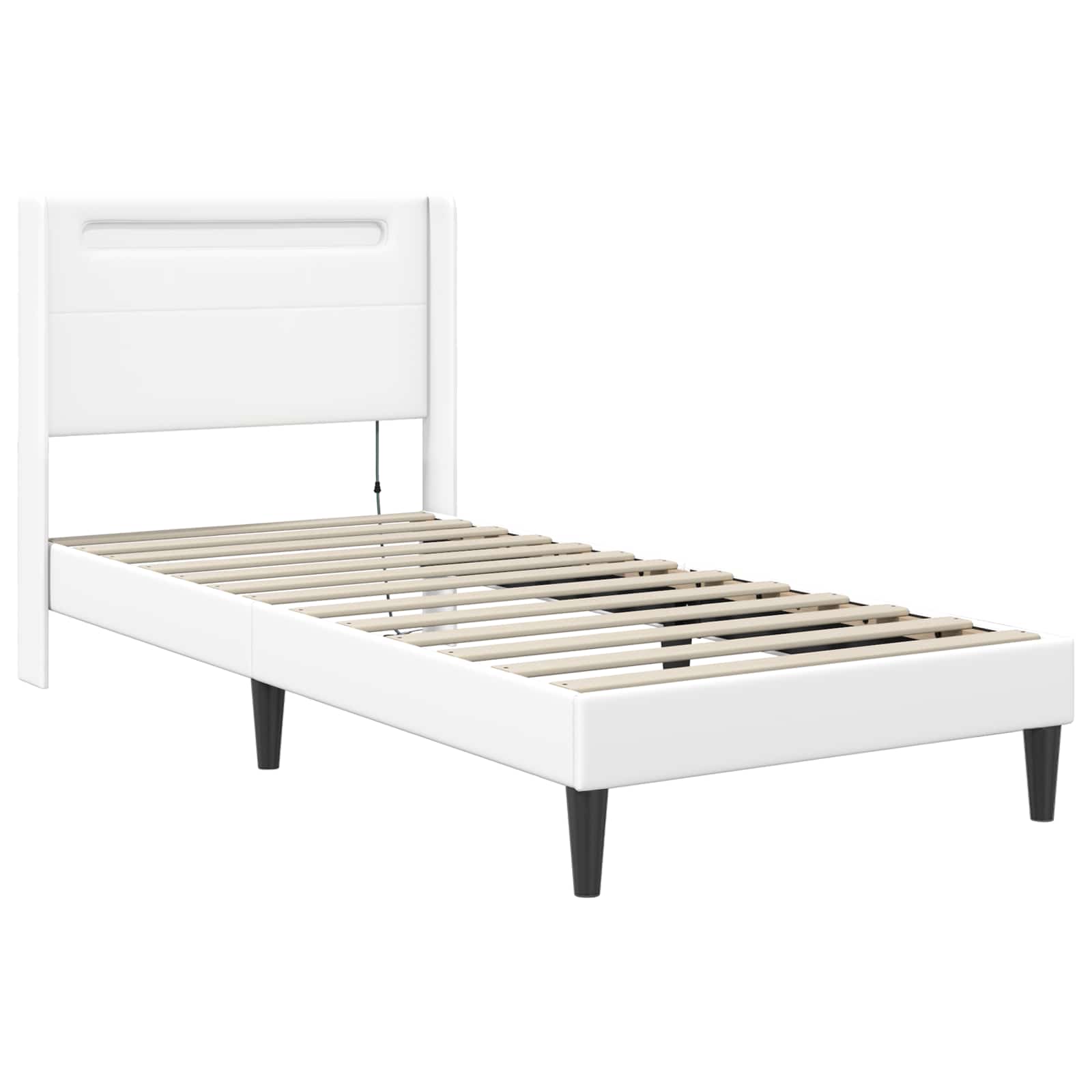 Lovos rėmas su čiužiniu Balta 80 x 200 cm Dirbtinė oda