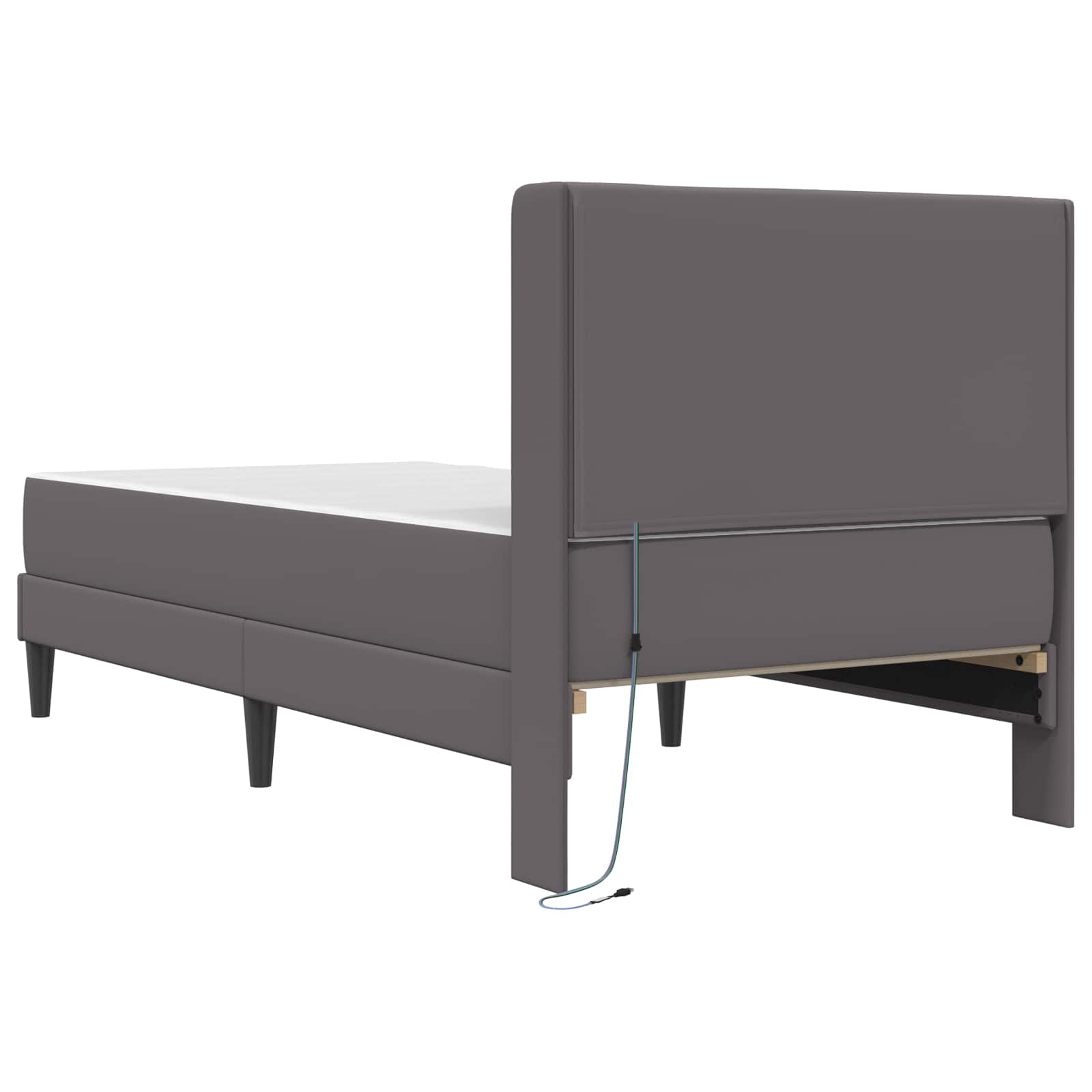Lovos rėmas su čiužiniu Pilka 90 x 200 cm Dirbtinė oda