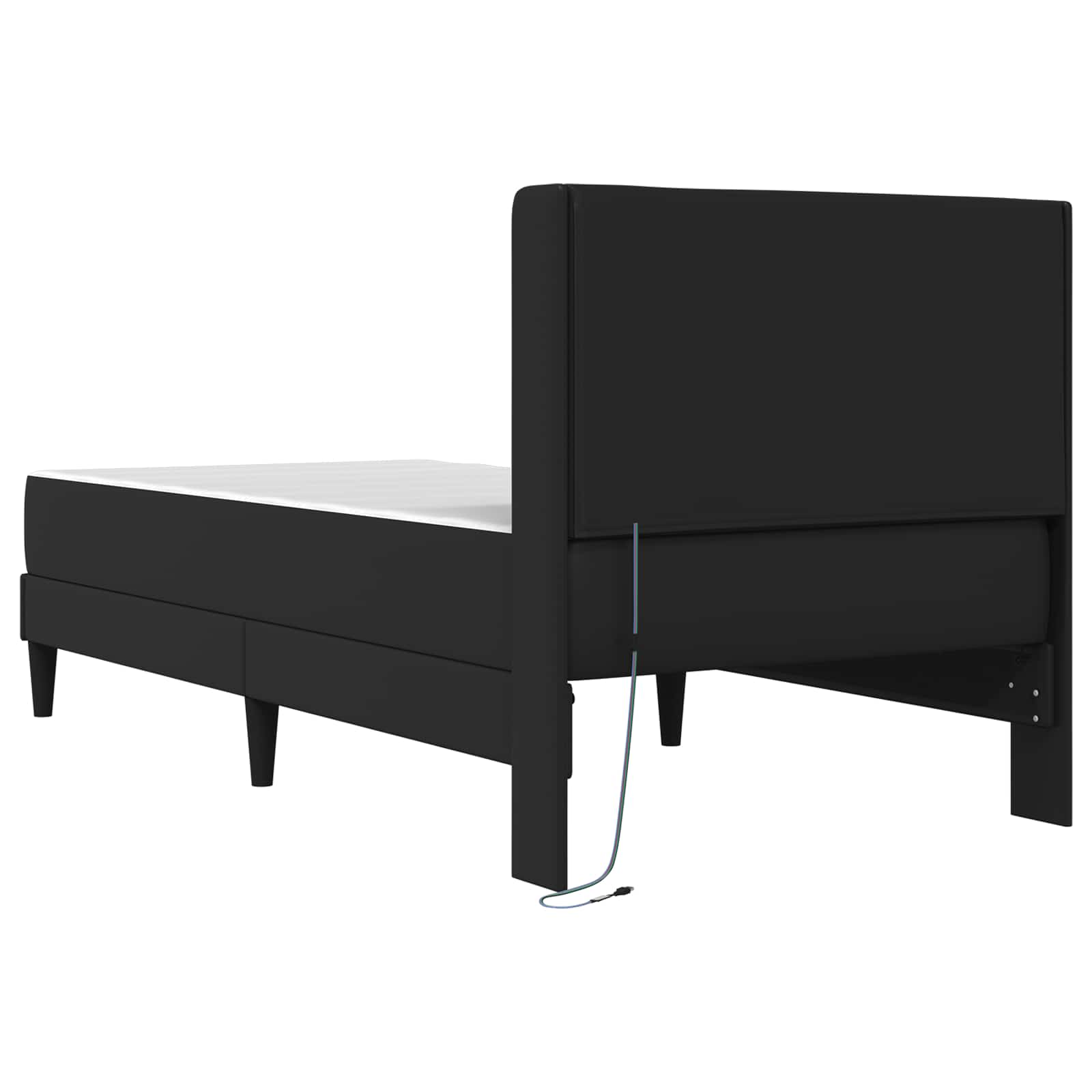 Gultas rāmis ar matraci Melns 90 x 200 cm Mākslīgā āda