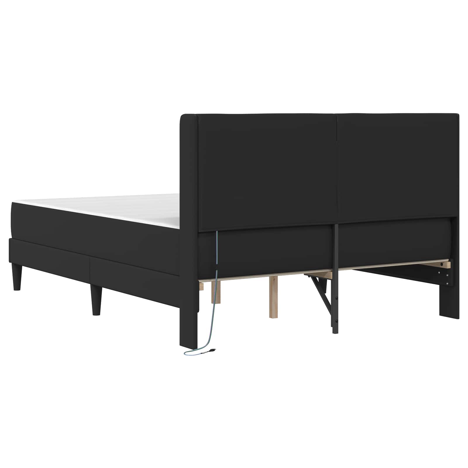 Gultas rāmis ar matraci Melns 120 x 190 cm Mākslīgā āda