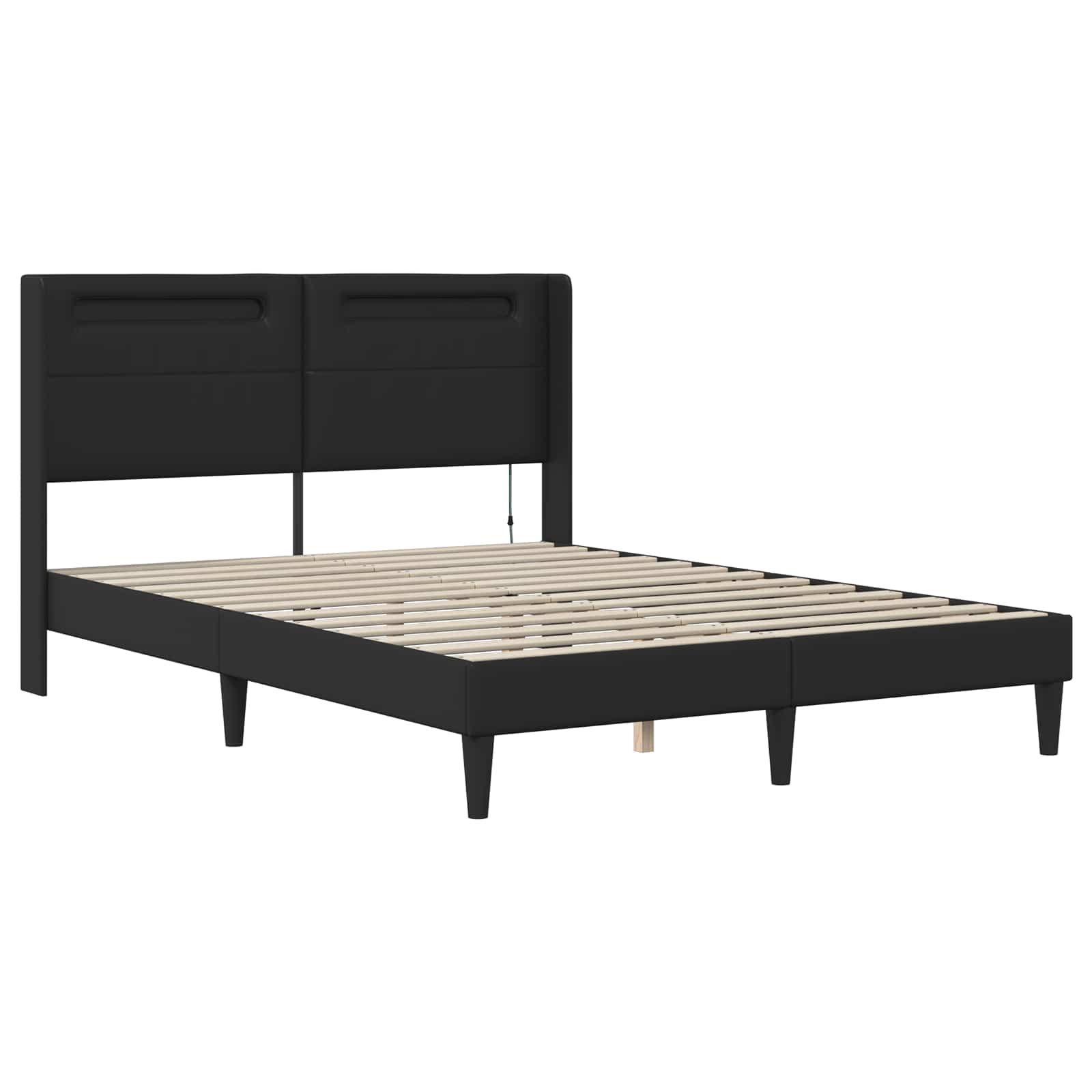Lovos rėmas su čiužiniu Juoda 140 x 190 cm Dirbtinė oda