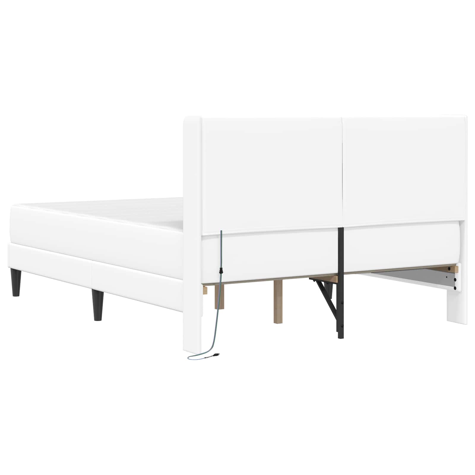Gultas rāmis ar matraci Balts 140 x 190 cm Mākslīgā āda