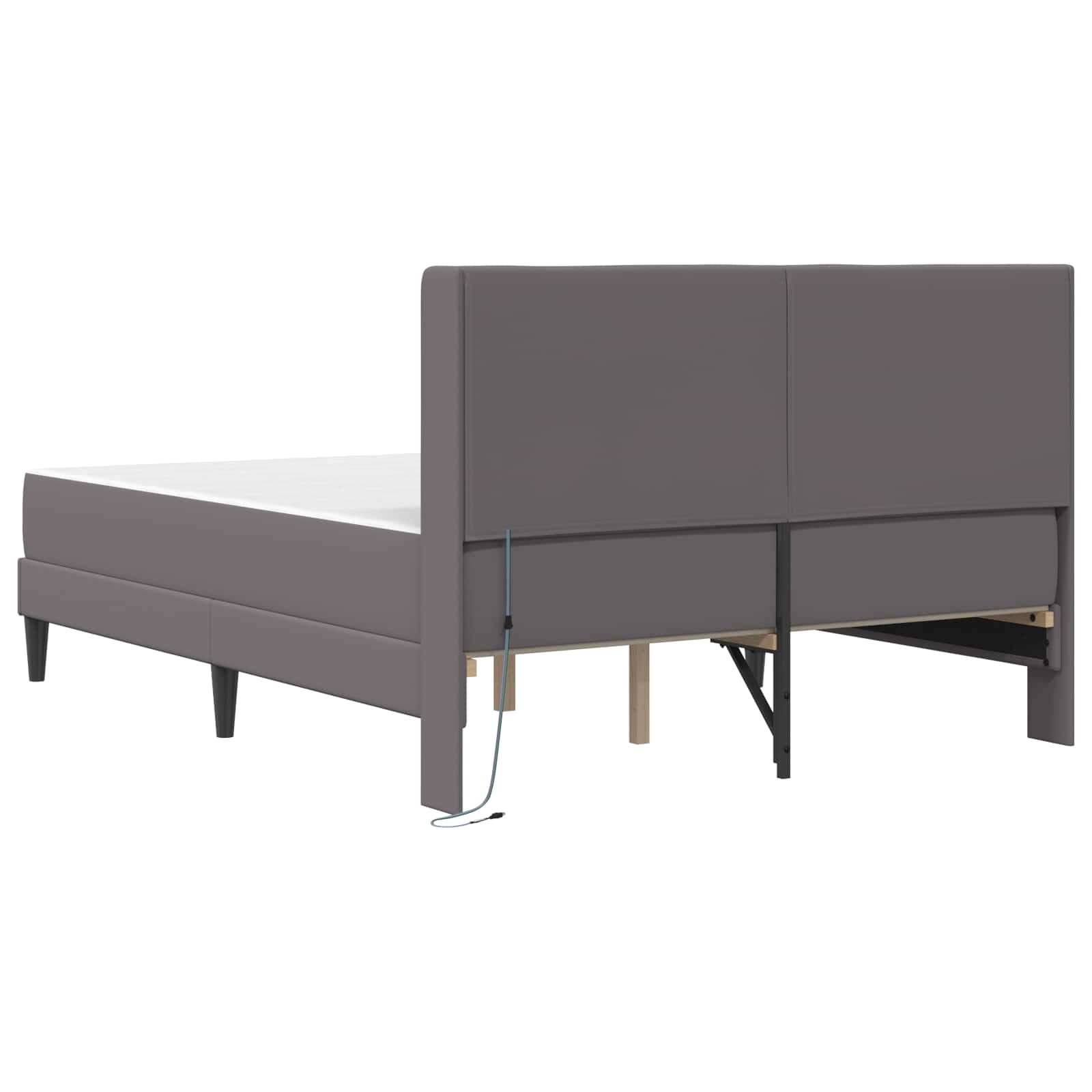 Lovos rėmas su čiužiniu Pilka 160 x 200 cm Dirbtinė oda