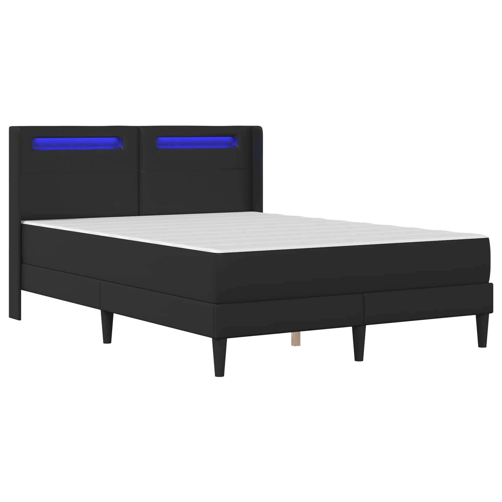Lovos rėmas su čiužiniu Juoda 160 x 200 cm Dirbtinė oda