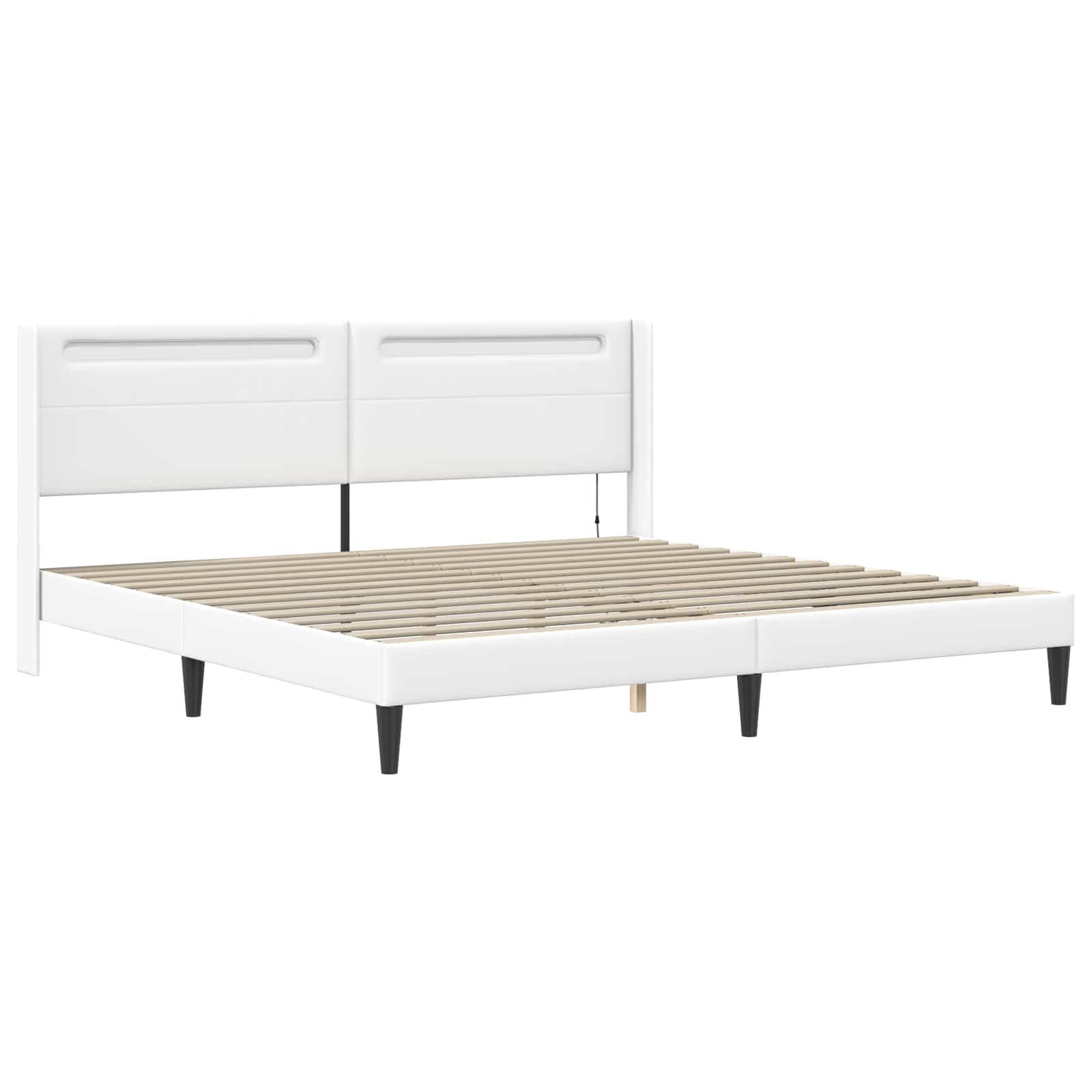 Lovos rėmas su čiužiniu Balta 200 x 200 cm Dirbtinė oda
