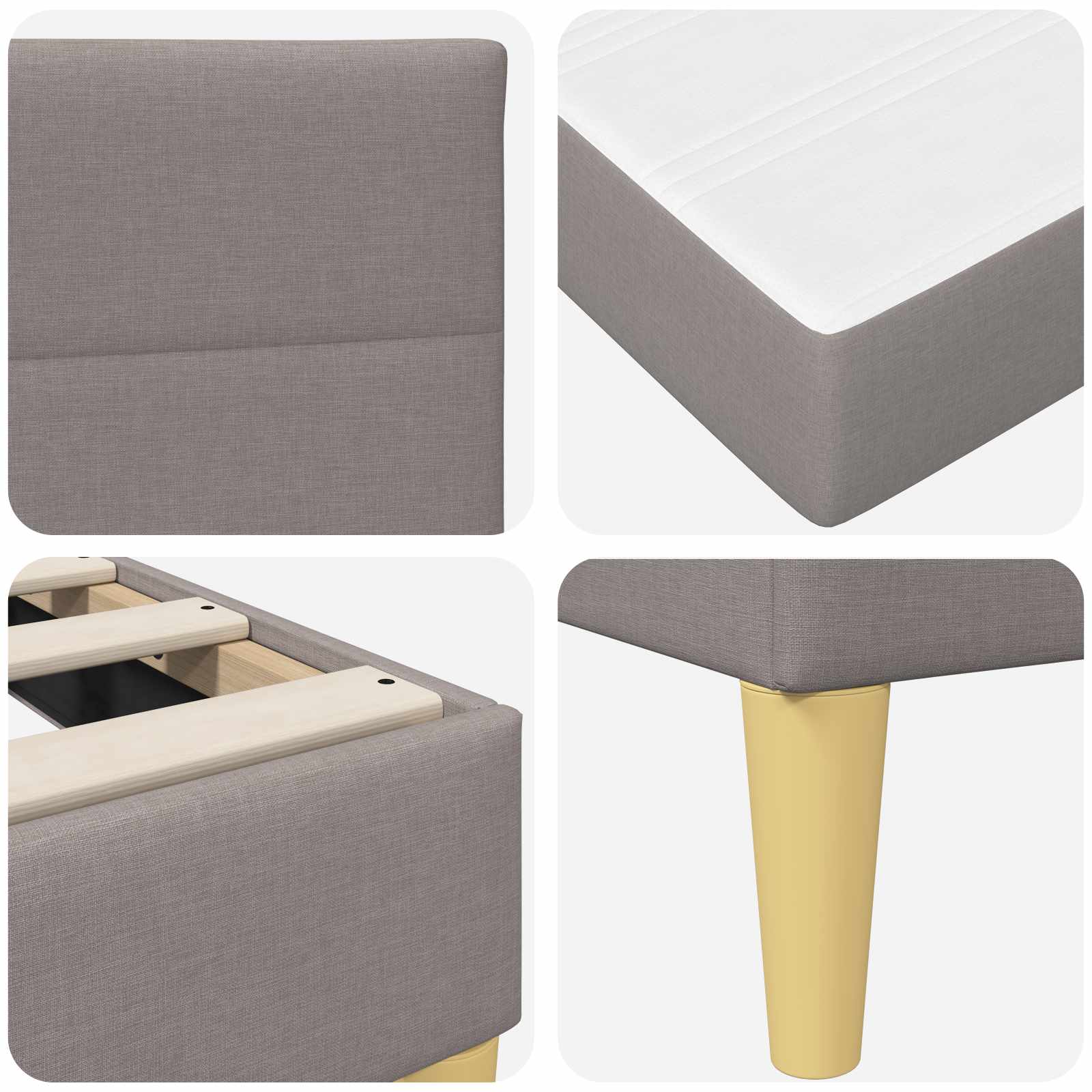 Lovos rėmas Taupe 90 x 190 cm Poliesteris
