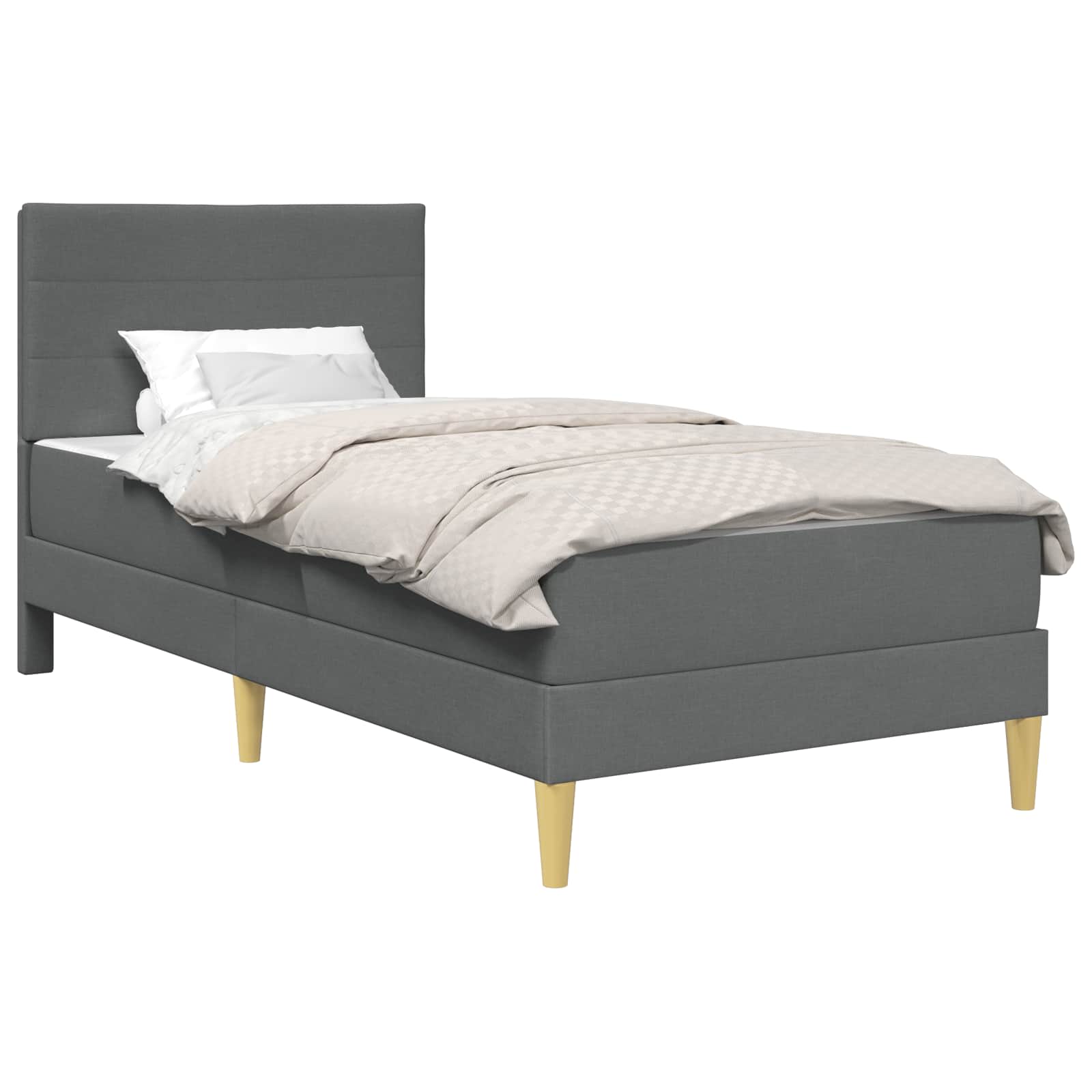 Bed frame Dark grey 90 x 200 cm Polyester