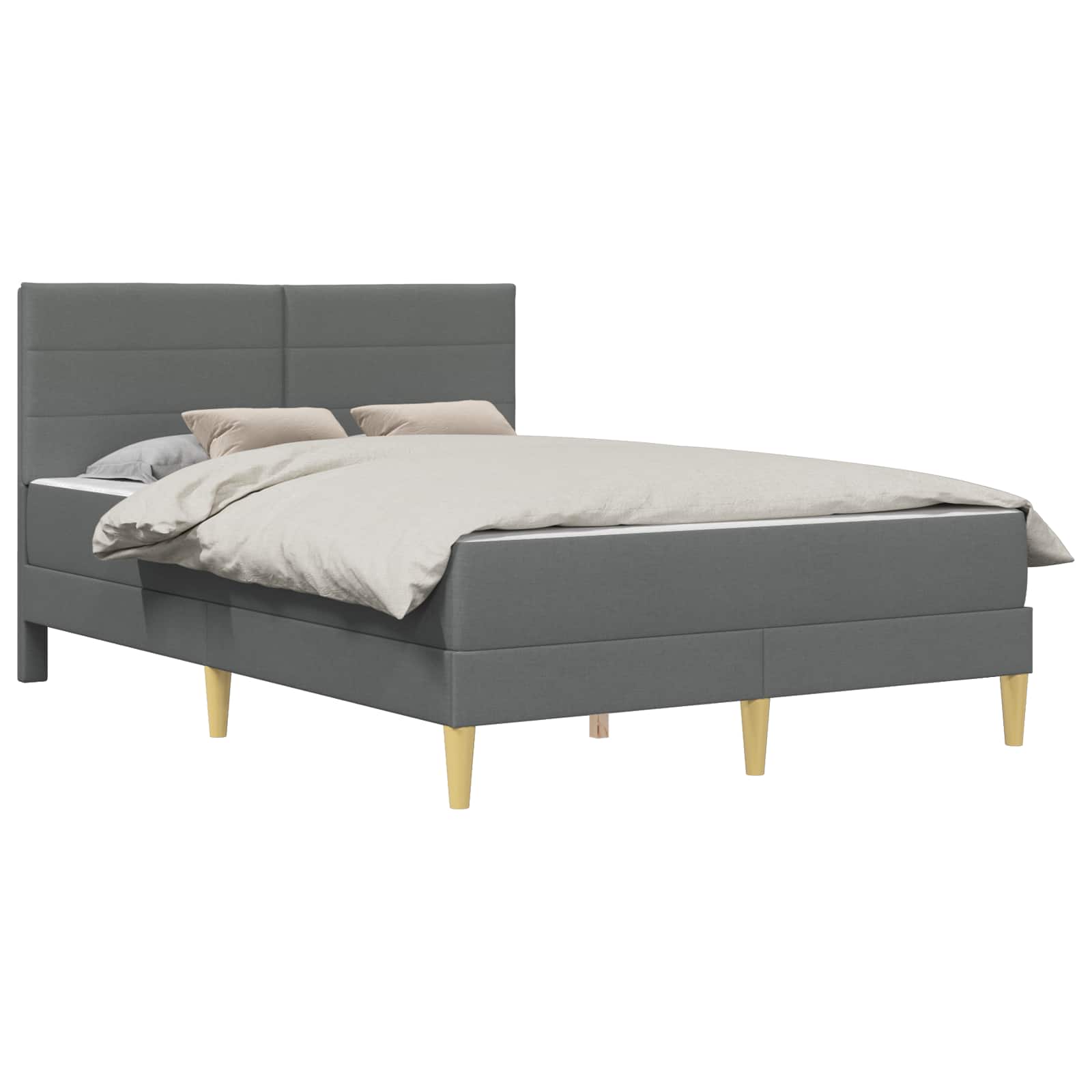 Bed frame Dark grey 140 x 200 cm Polyester