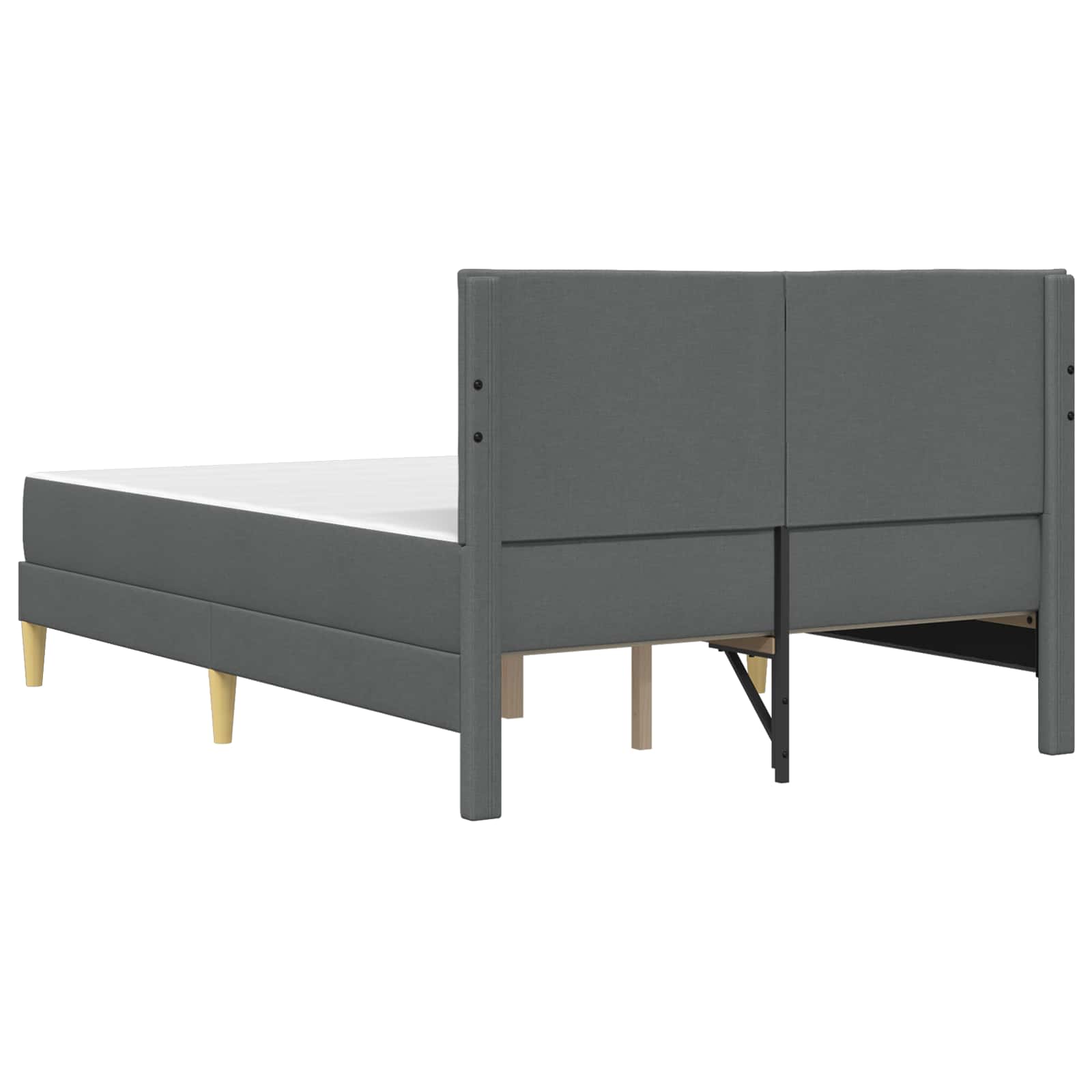 Bed frame Dark grey 140 x 200 cm Polyester