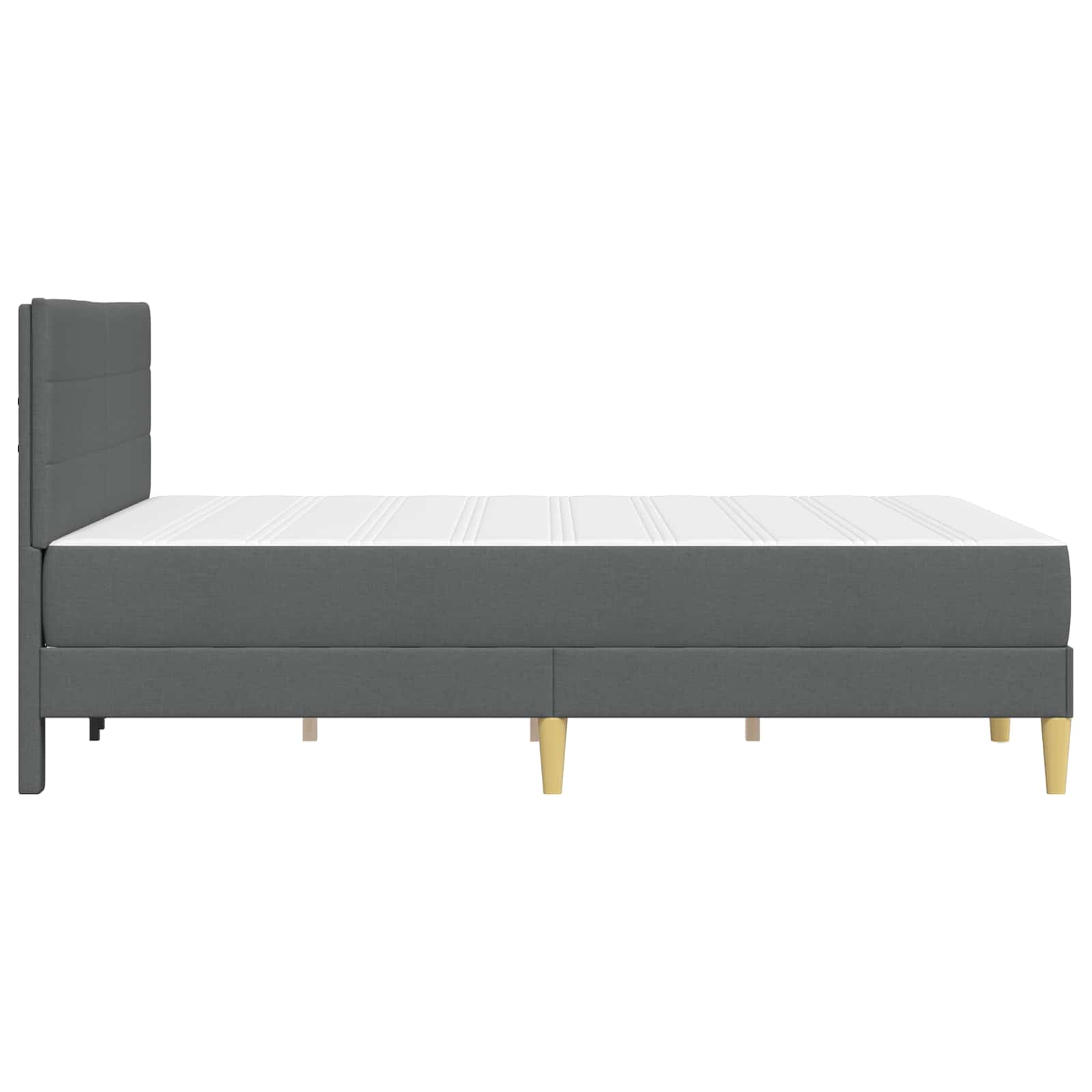 Bed frame Dark grey 140 x 200 cm Polyester