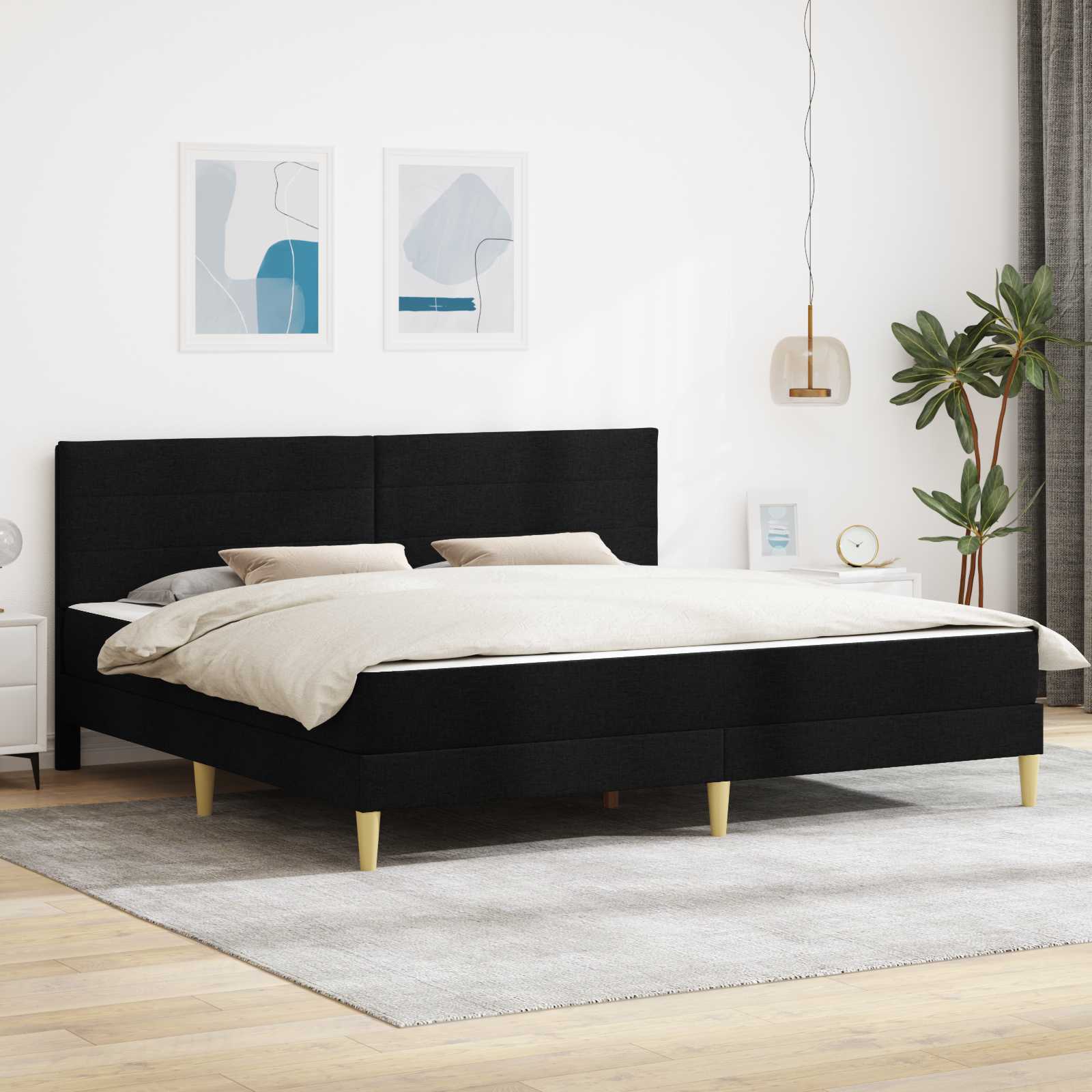 Lovos rėmas Juodas 200 x 200 cm Poliesteris