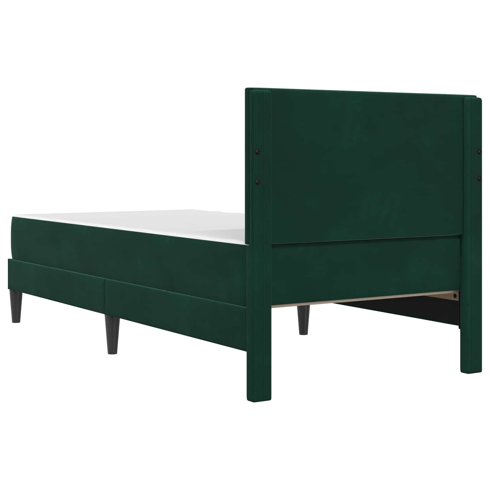 Bed frame with mattress Dark green 90 x 190 cm Velvet