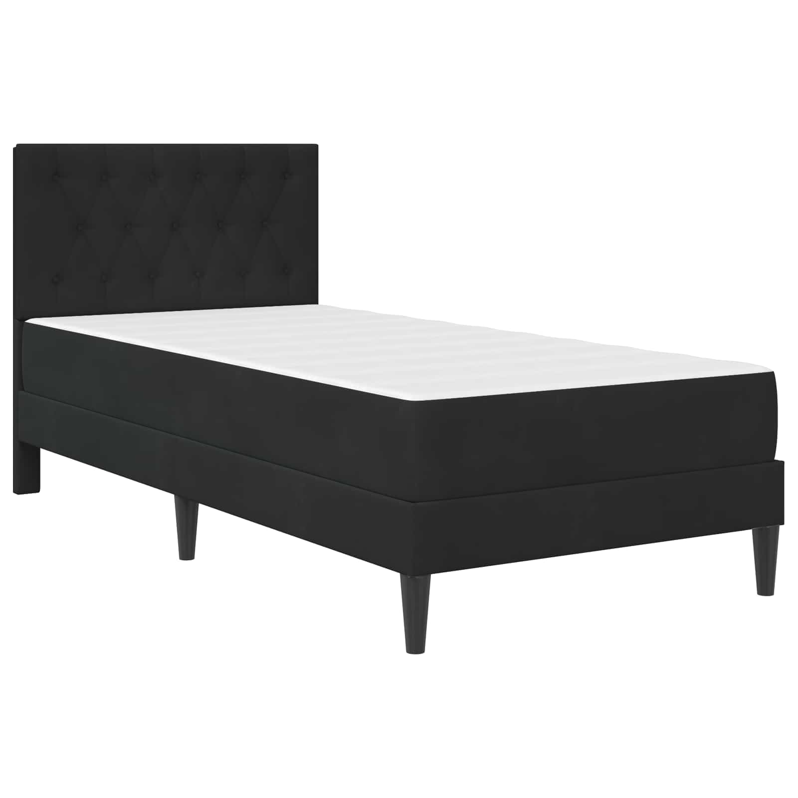 Lovos rėmas su čiužiniu Juodas 90 x 200 cm Aksomas