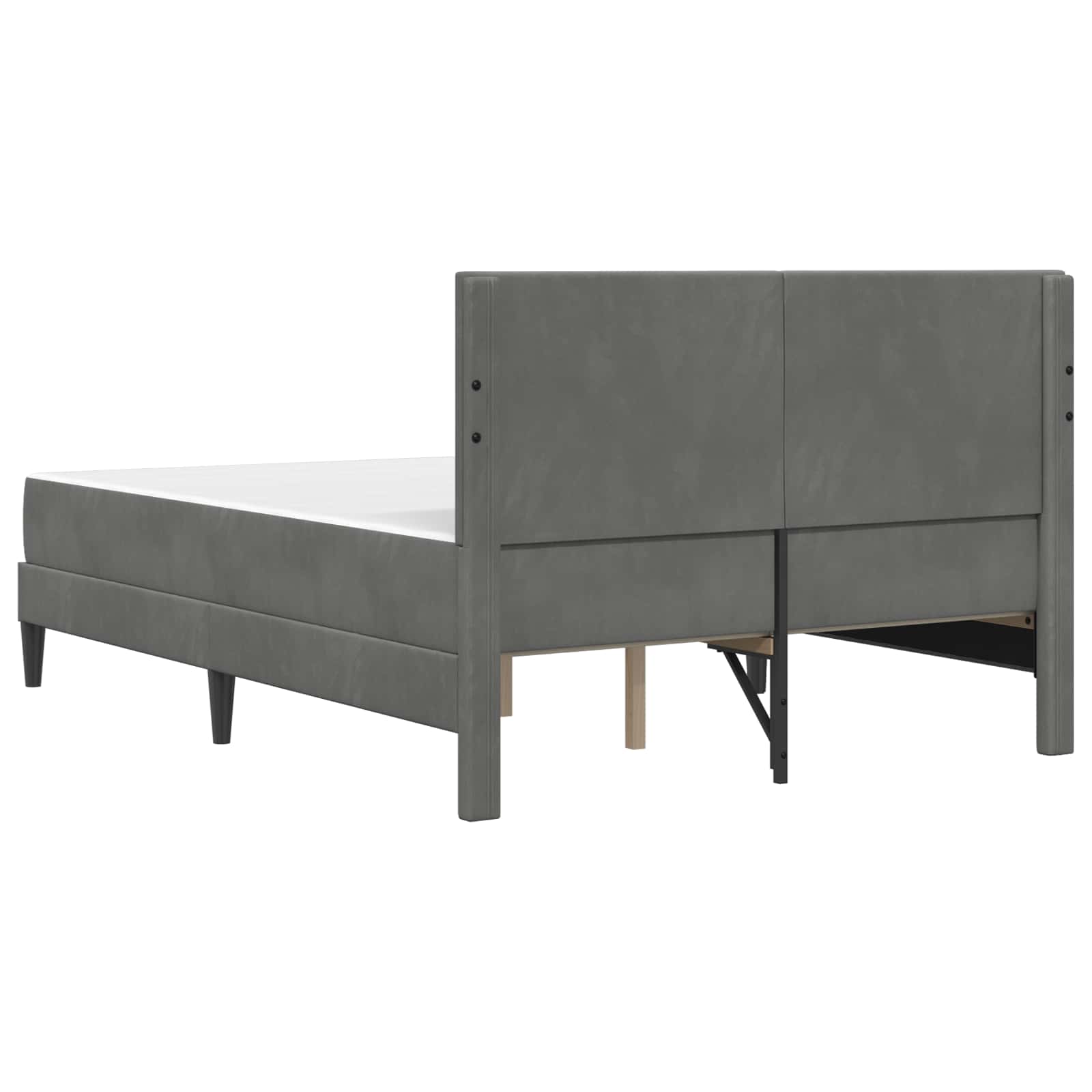 Lovos rėmas su čiužiniu Tamsiai pilka 120 x 200 cm Aksomas
