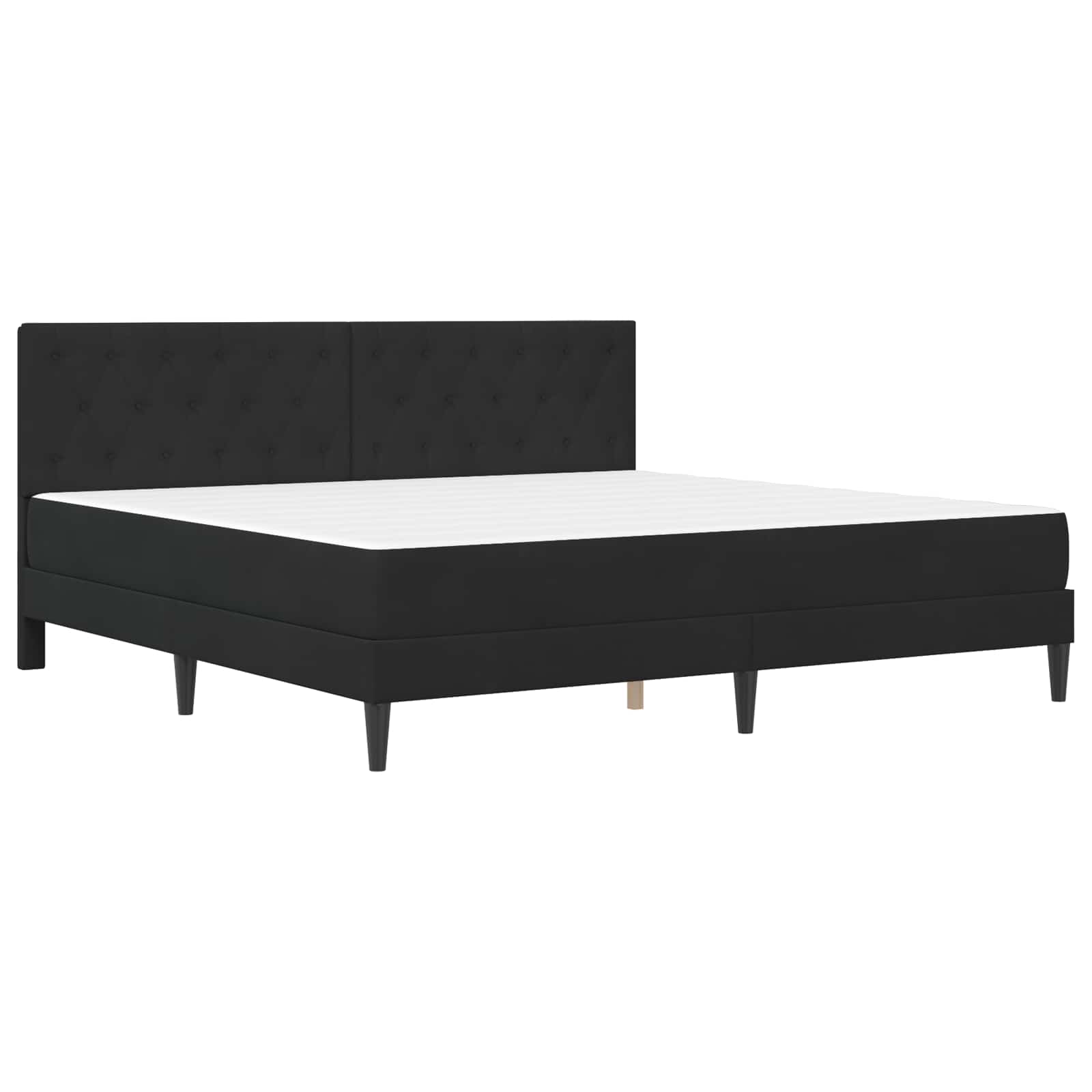 Gultas rāmis ar matraci Melns 180 x 200 cm Samts