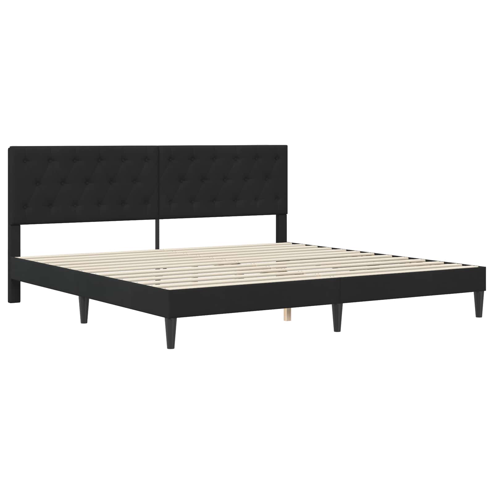 Gultas rāmis ar matraci Melns 180 x 200 cm Samts