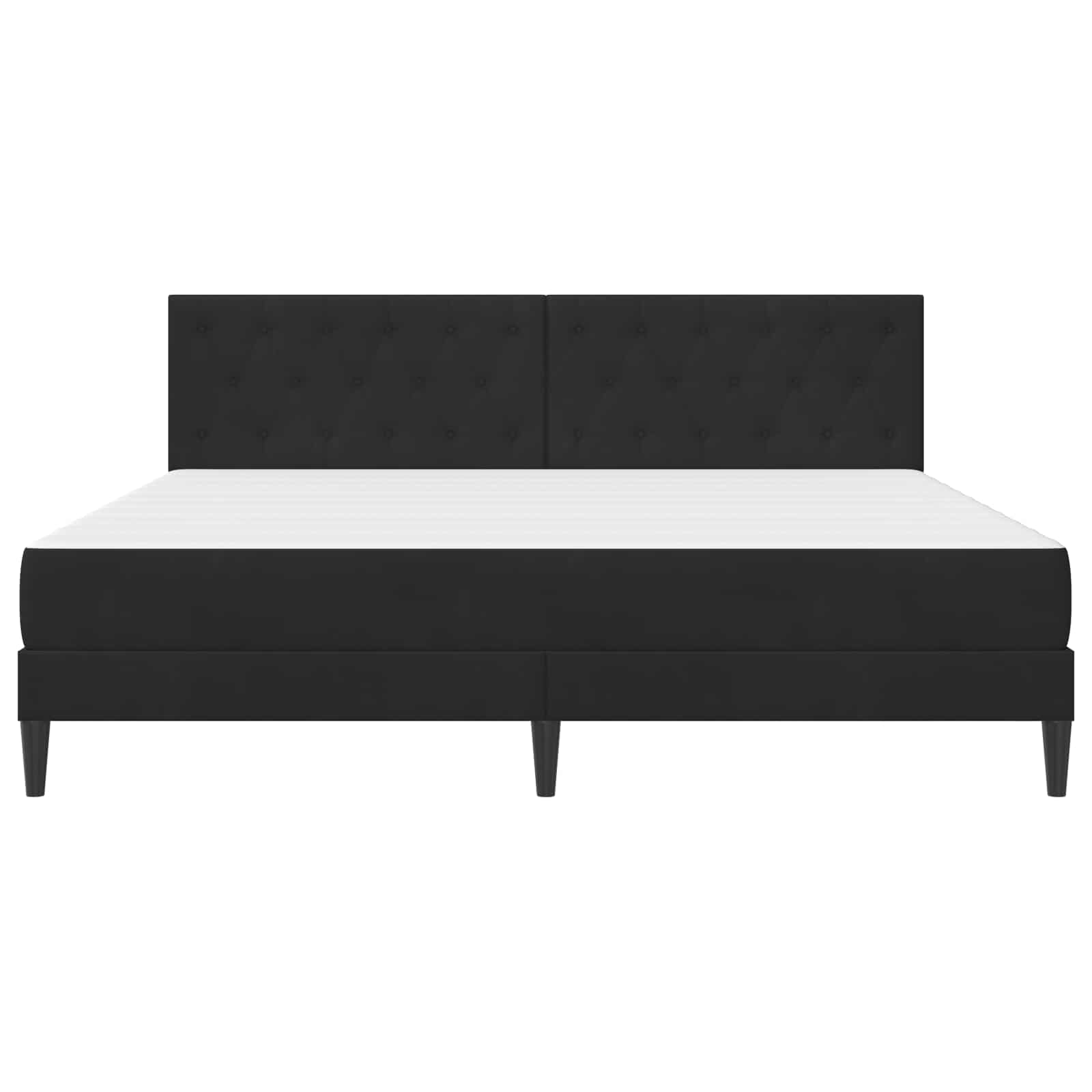 Gultas rāmis ar matraci Melns 180 x 200 cm Samts