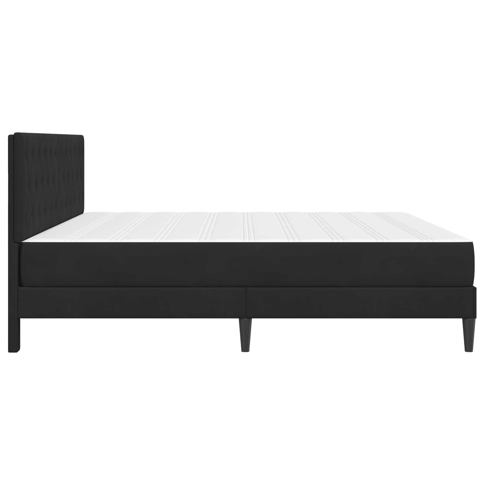 Gultas rāmis ar matraci Melns 180 x 200 cm Samts