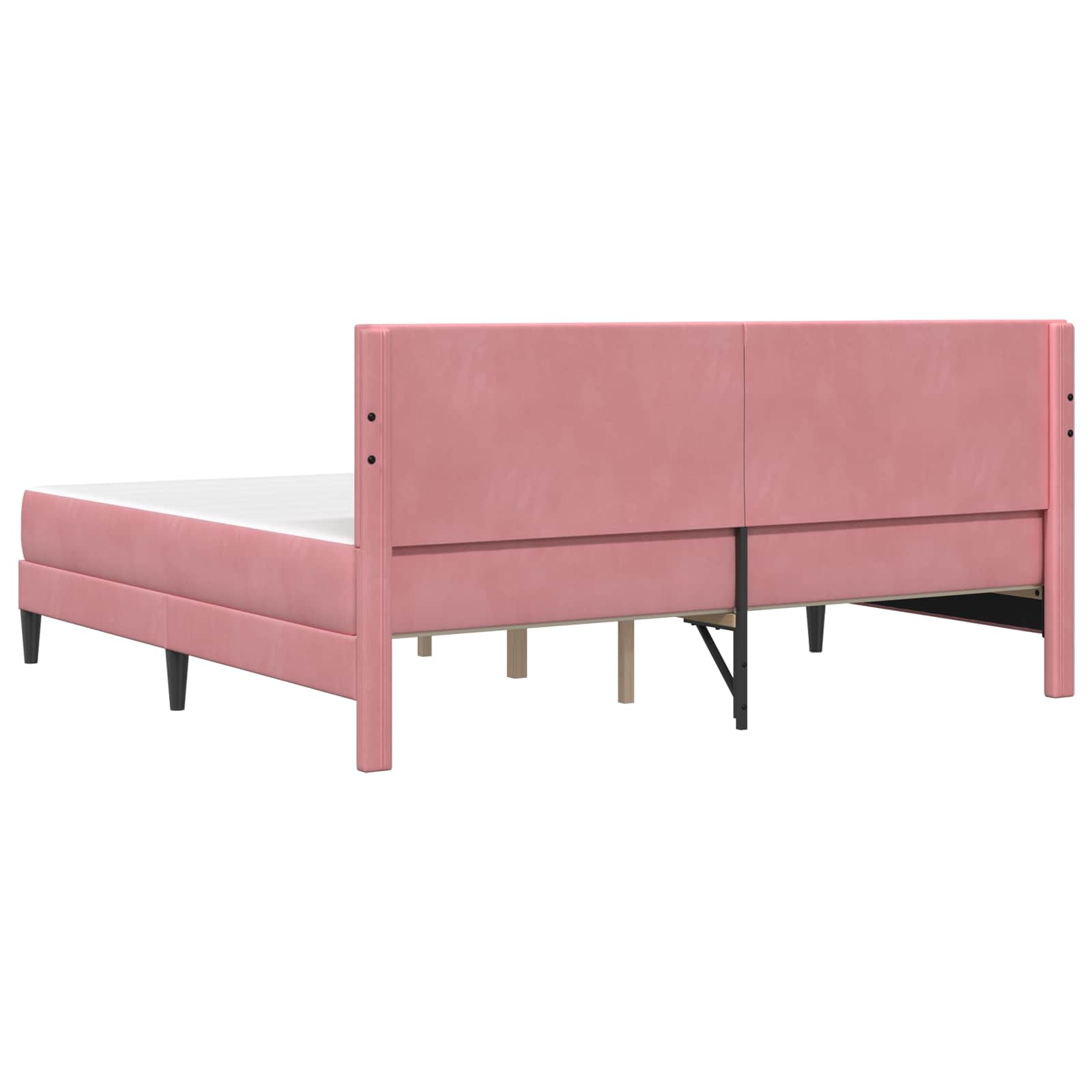Gultas rāmis ar matraci Rozā 200 x 200 cm Samts