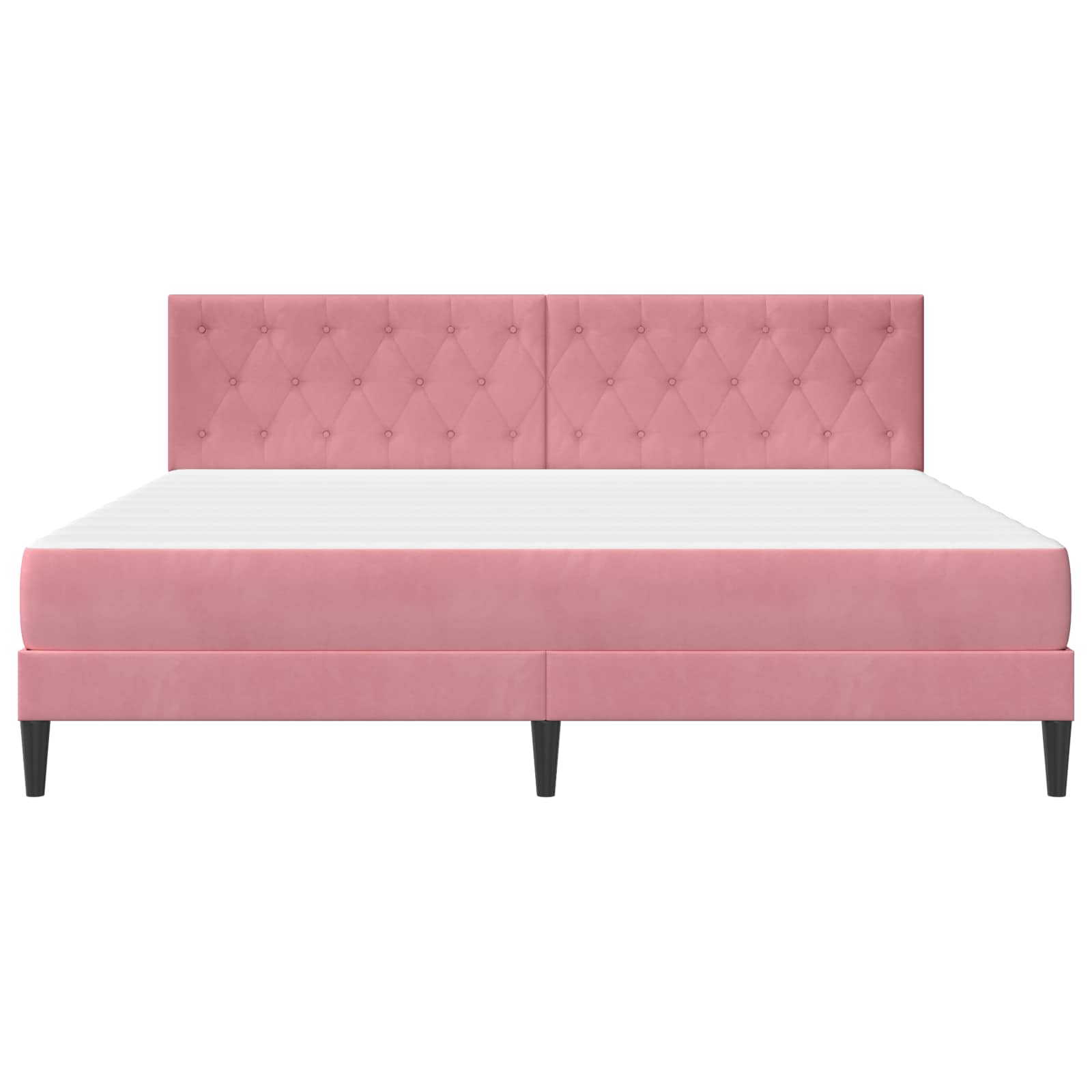 Gultas rāmis ar matraci Rozā 200 x 200 cm Samts