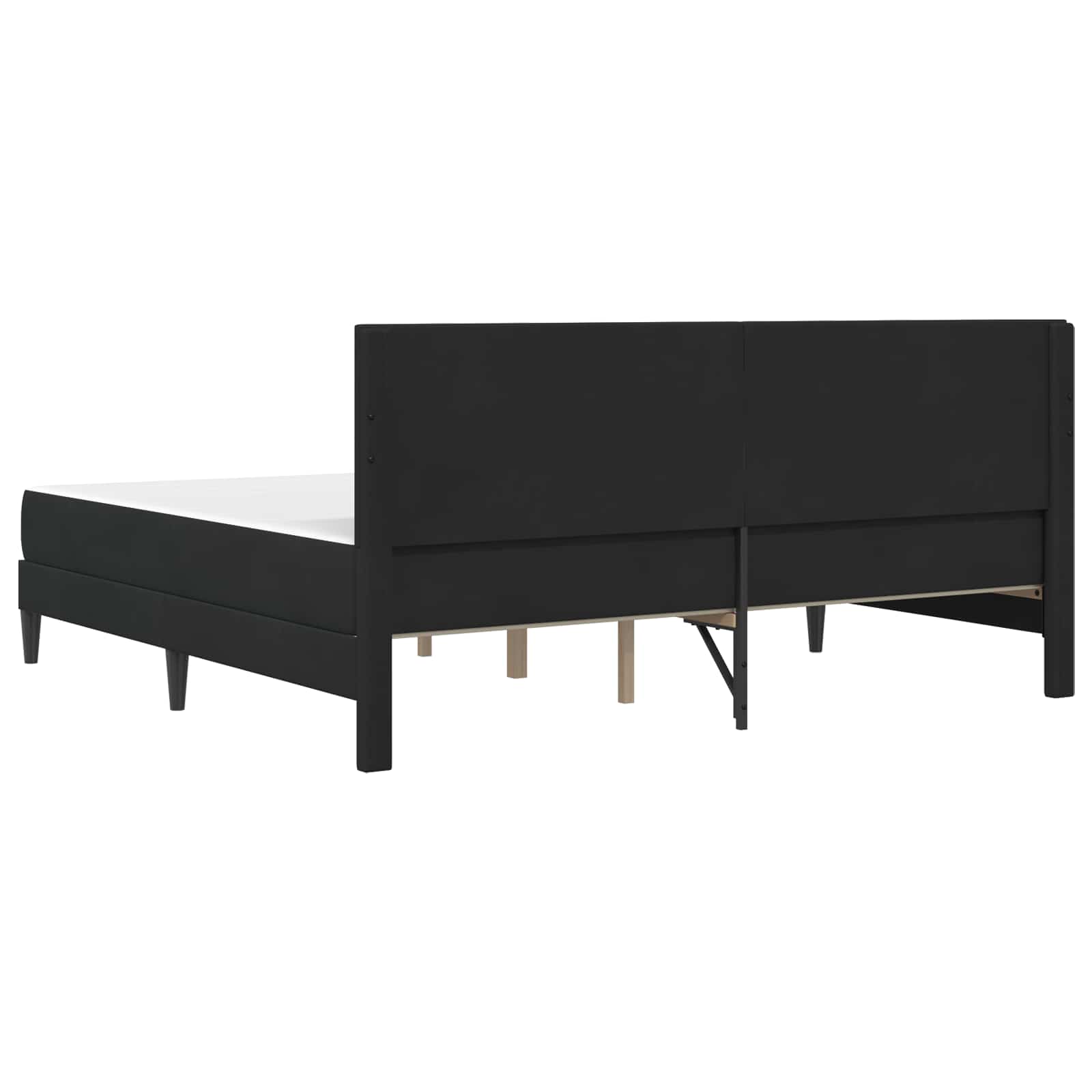 Gultas rāmis ar matraci Melns 200 x 200 cm Samts