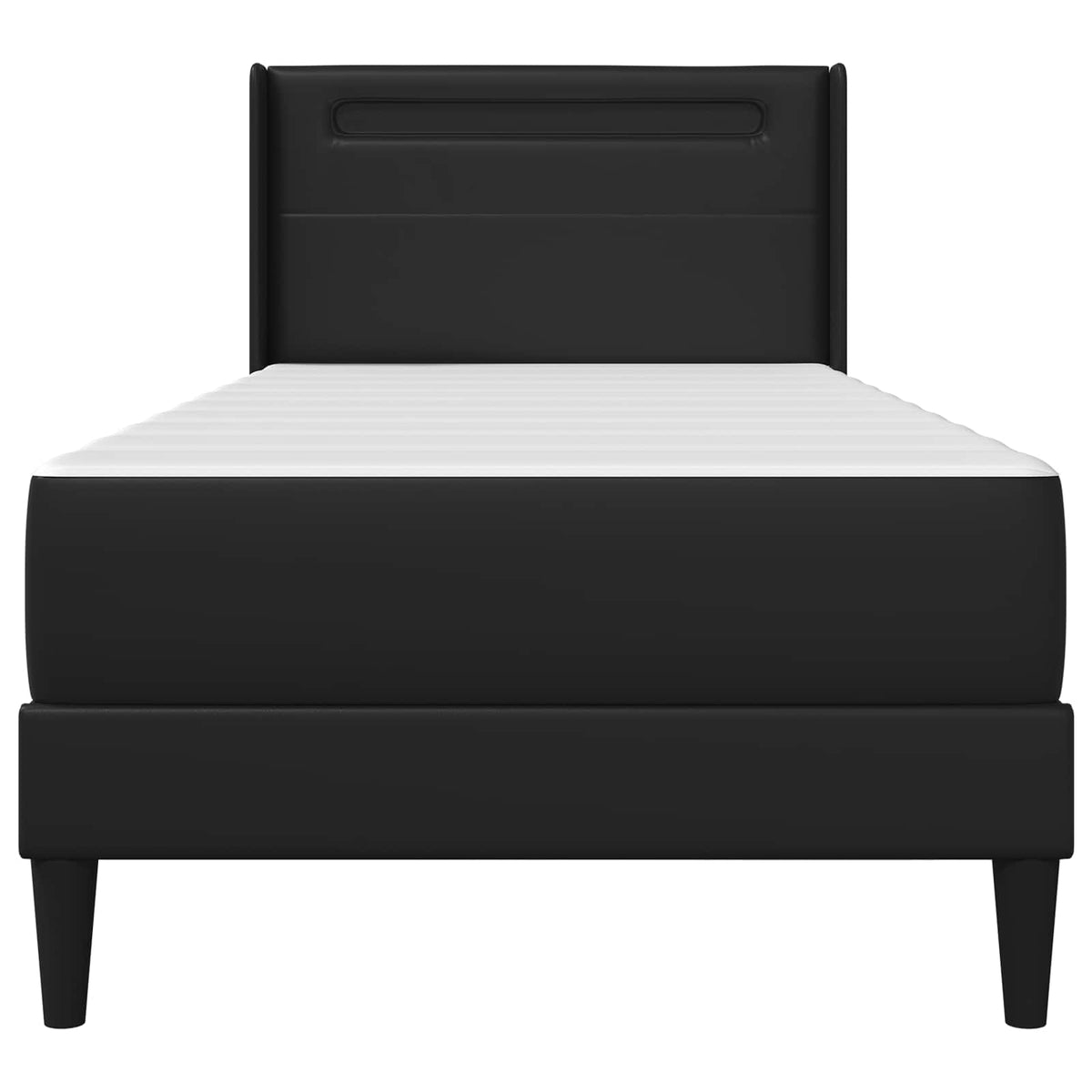Lovos rėmas su čiužiniu Juoda 90 x 190 cm Dirbtinė oda