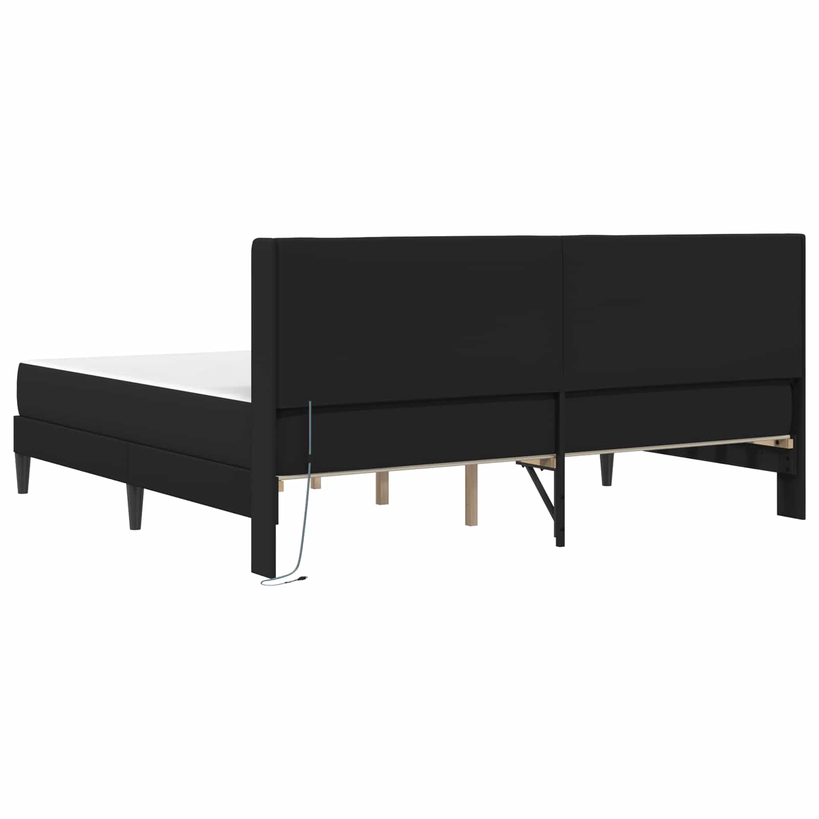 Lovos rėmas su čiužiniu Juodas 180 x 200 cm Dirbtinė oda