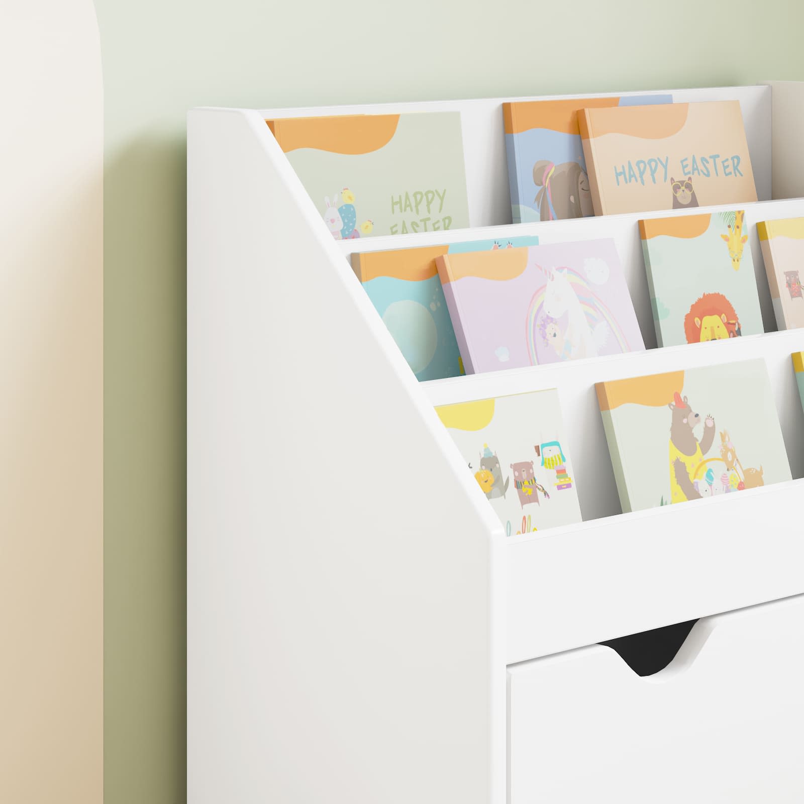 Kids Bookcase White 60 x 29.5 x 69 cm Engineered Wood