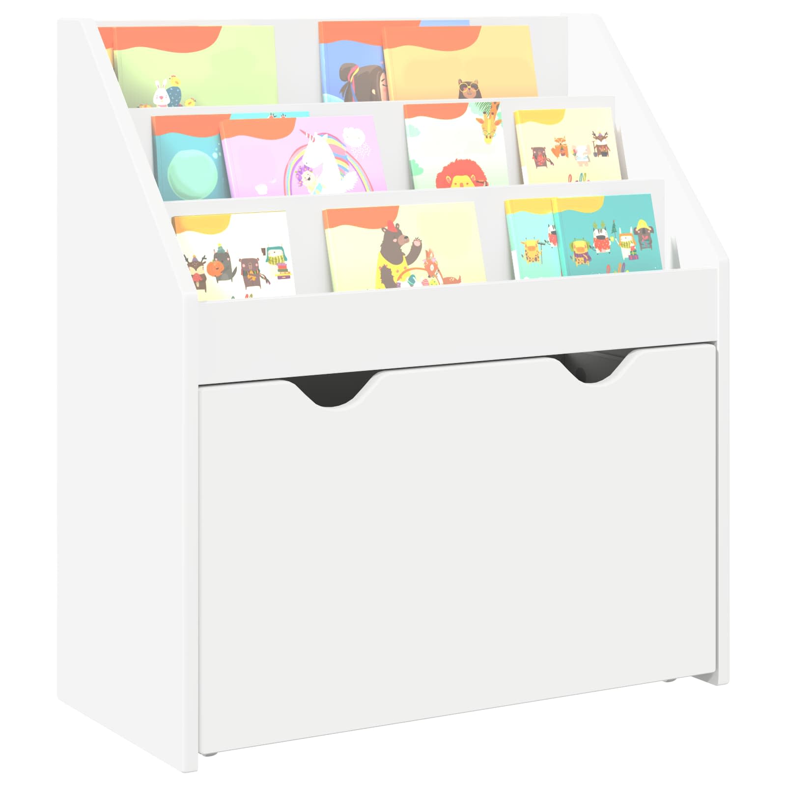 Kids Bookcase White 60 x 29.5 x 69 cm Engineered Wood