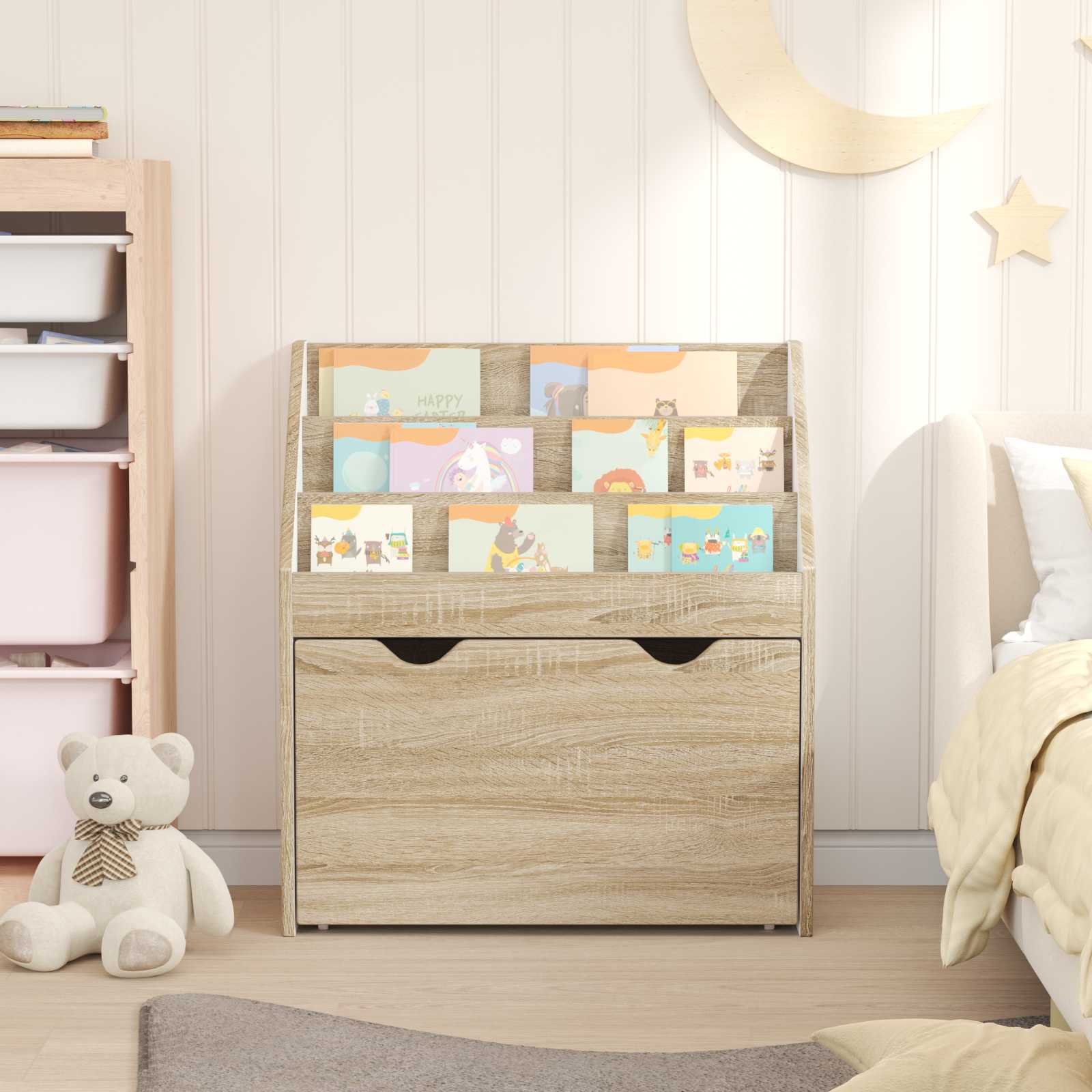 Children's Bookcase with Drawer Sonoma Oak 60 x 29.5 x 69 cm