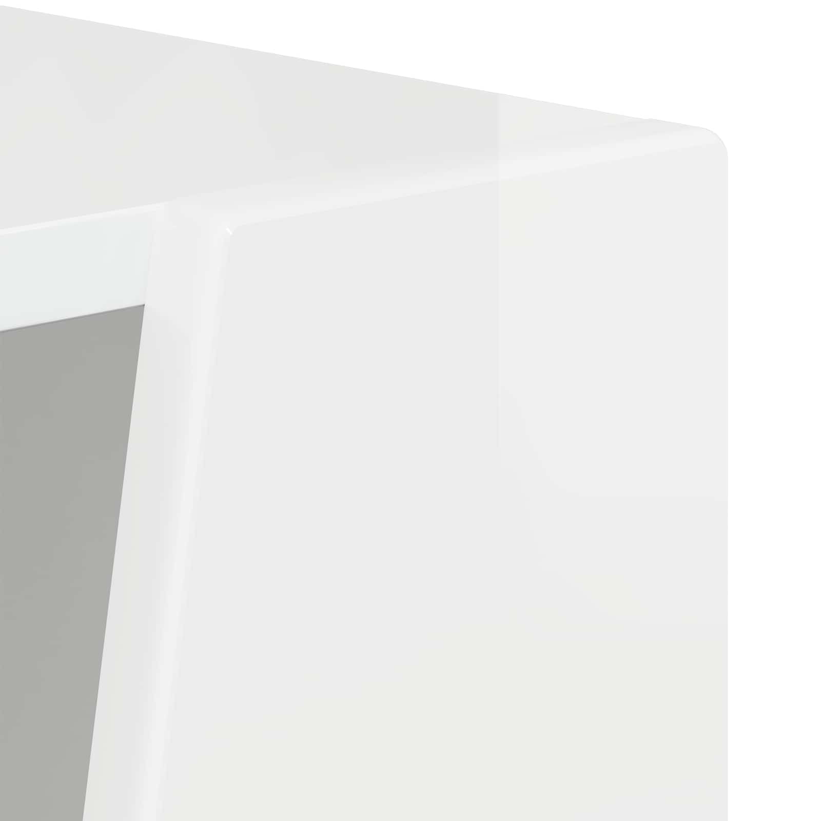 Sānu plaukts ar augstu spīdumu, balts, 33 x 32 x 70,5 cm