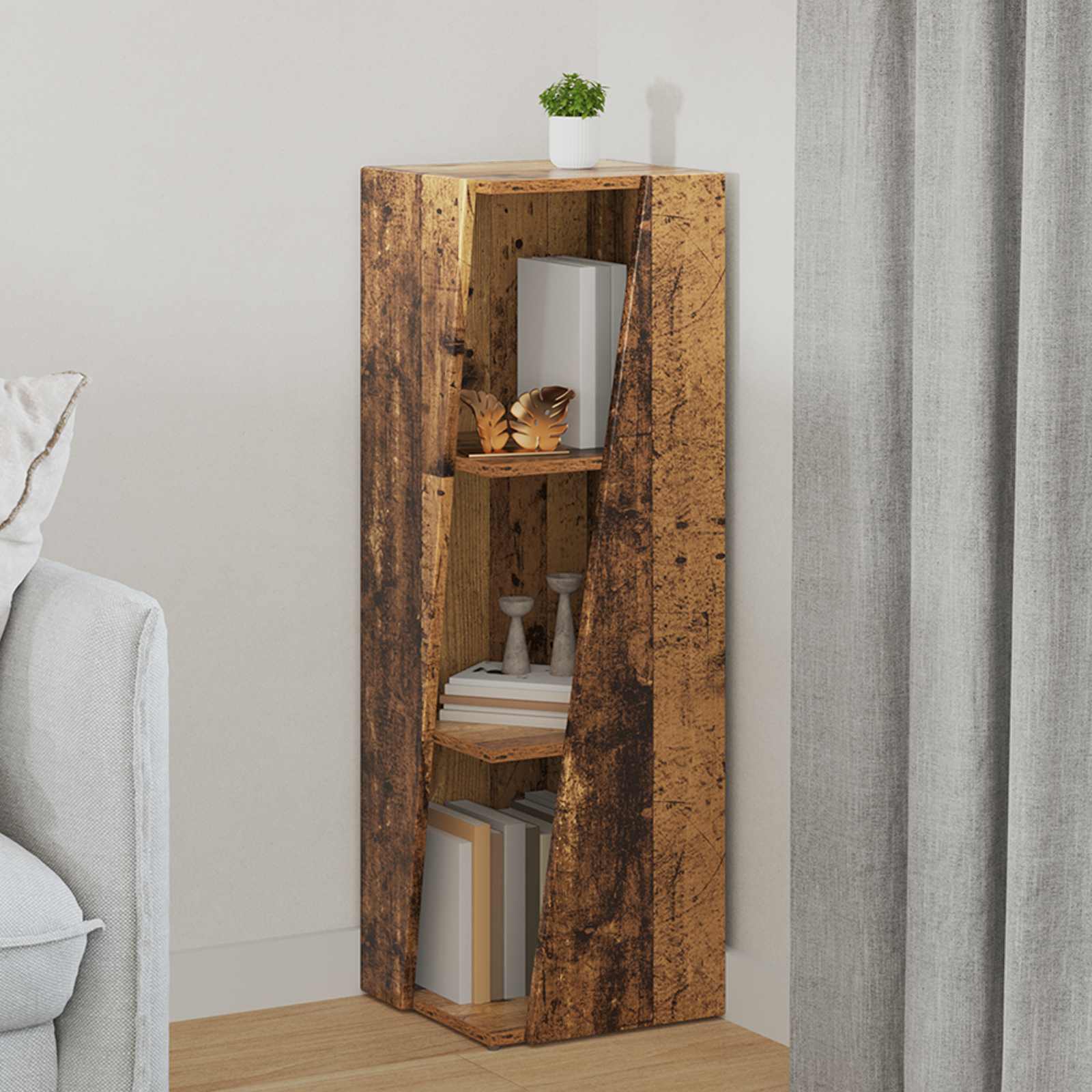 Sānu plaukts Vecs koks 33 x 32 x 100,5 cm