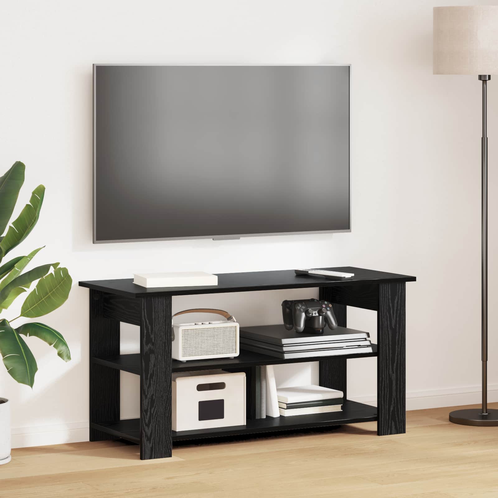 Televizoriaus stovas Juodas ąžuolas 100 x 40 x 50 cm