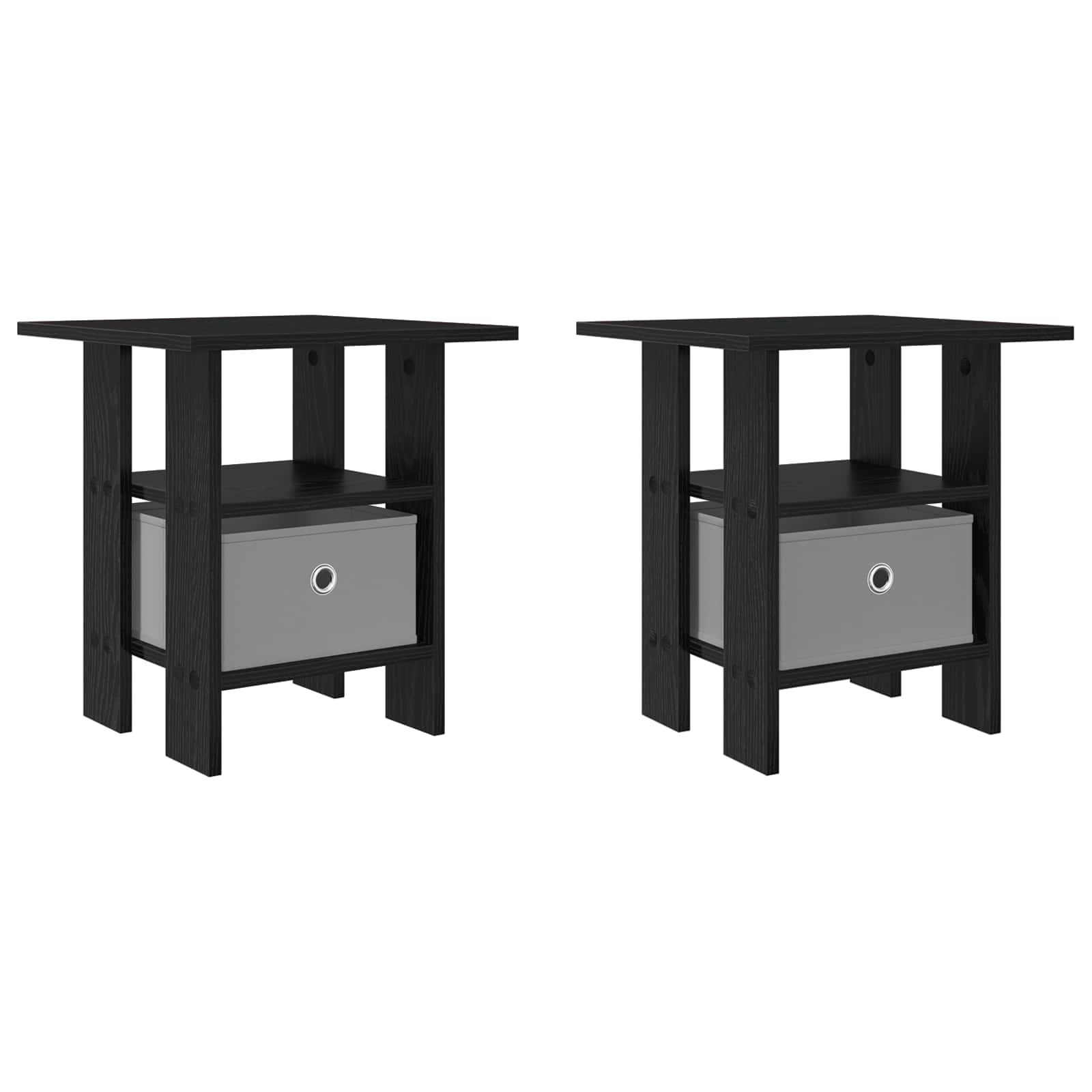 Naktinis staliukas 2 pcs Juodas ąžuolas 41 x 40 x 45 cm