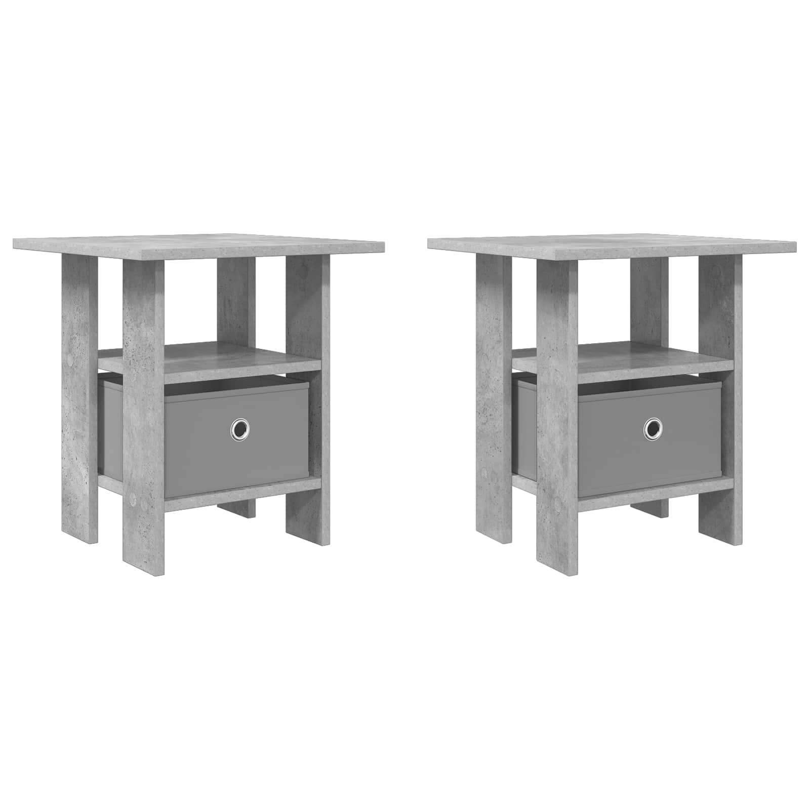 Naktinis staliukas 2 pcs Betono pilka 41 x 40 x 45 cm