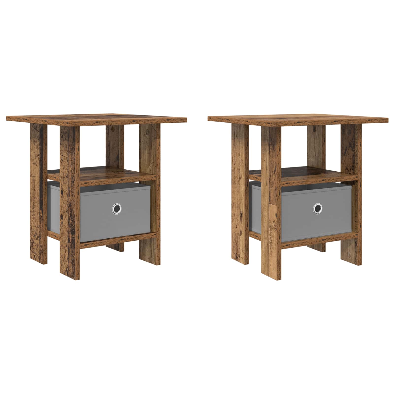 Naktinis staliukas su stalčių 2 pcs Senas medis 41 x 40 x 45 cm