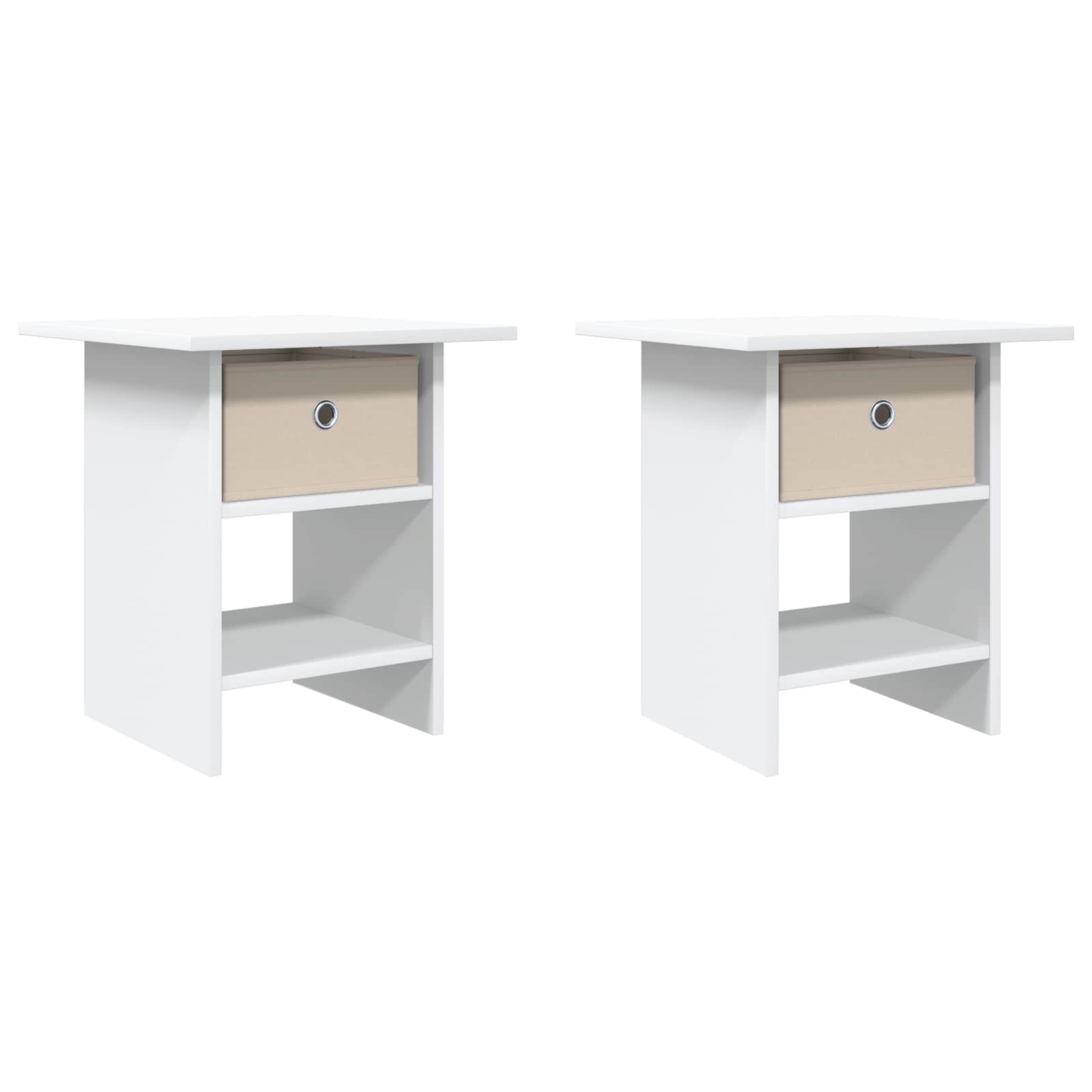 Naktinis staliukas 2 pcs Balta 41 x 40 x 45 cm Apdirbta mediena