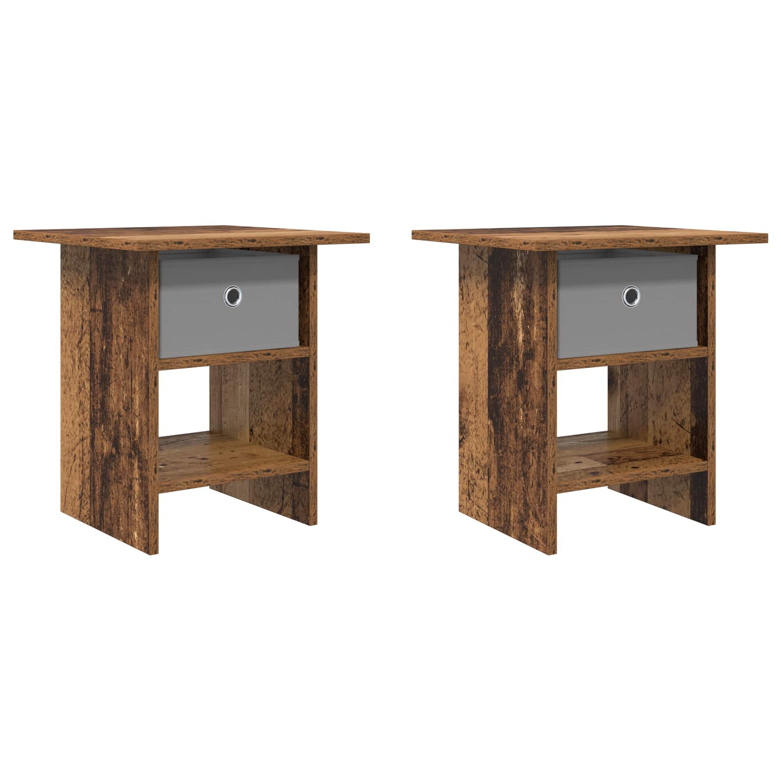 Naktinis staliukas su stalčių 2 pcs Senas medis 41 x 40 x 45 cm
