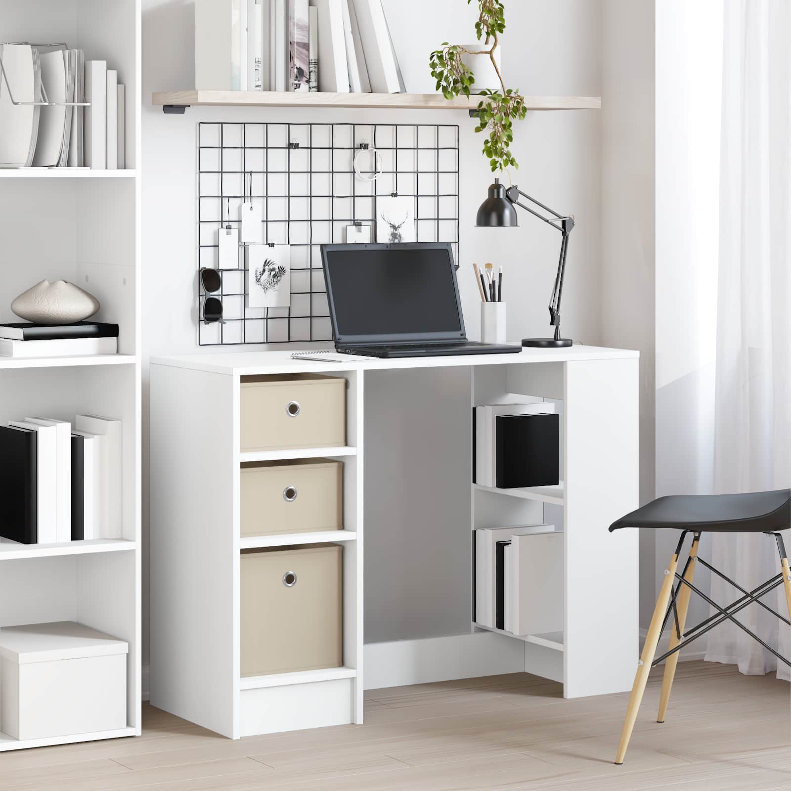 Galds ar atvilktnēm Balts 100 x 40 x 75 cm Apstrādāta koksne