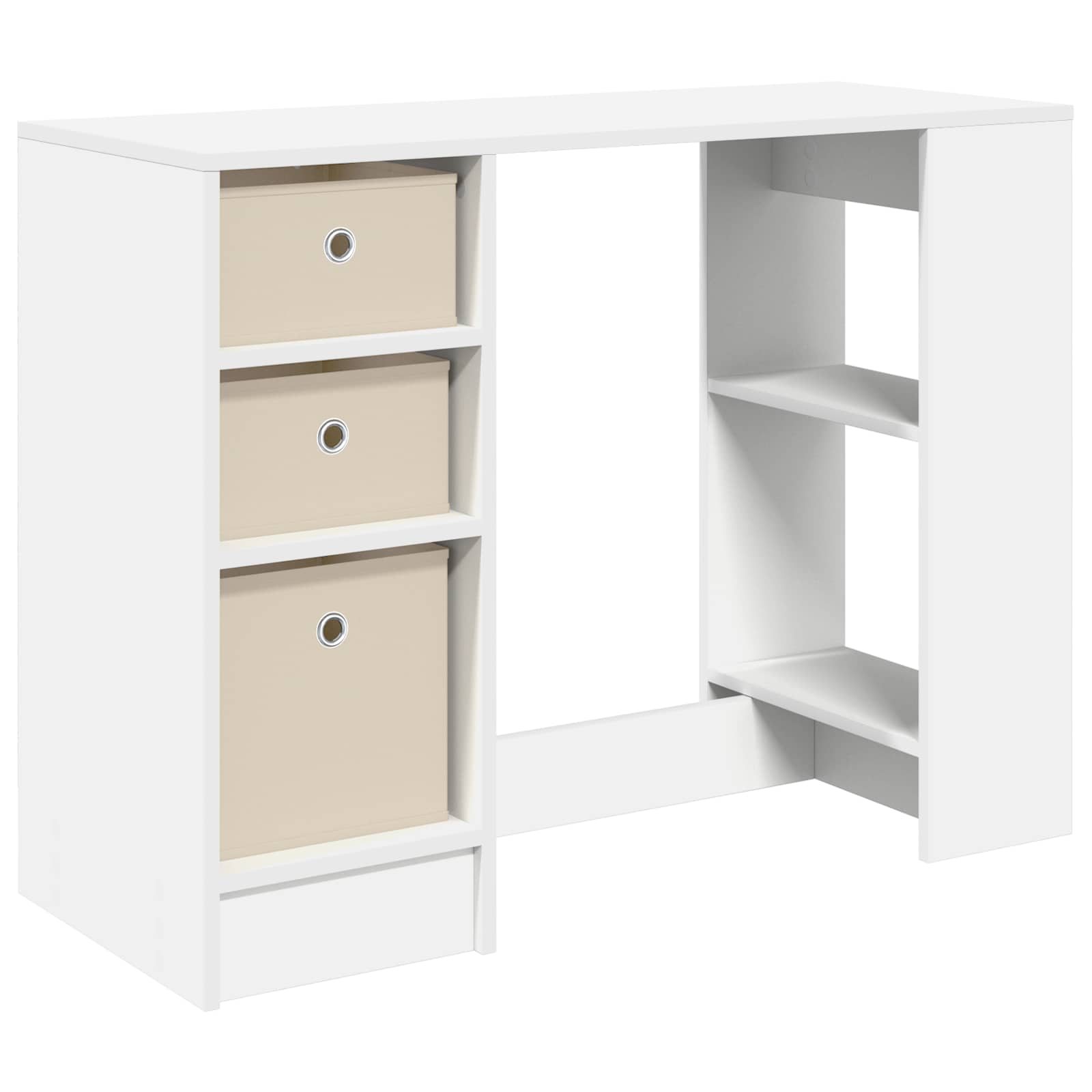 Galds ar atvilktnēm Balts 100 x 40 x 75 cm Apstrādāta koksne