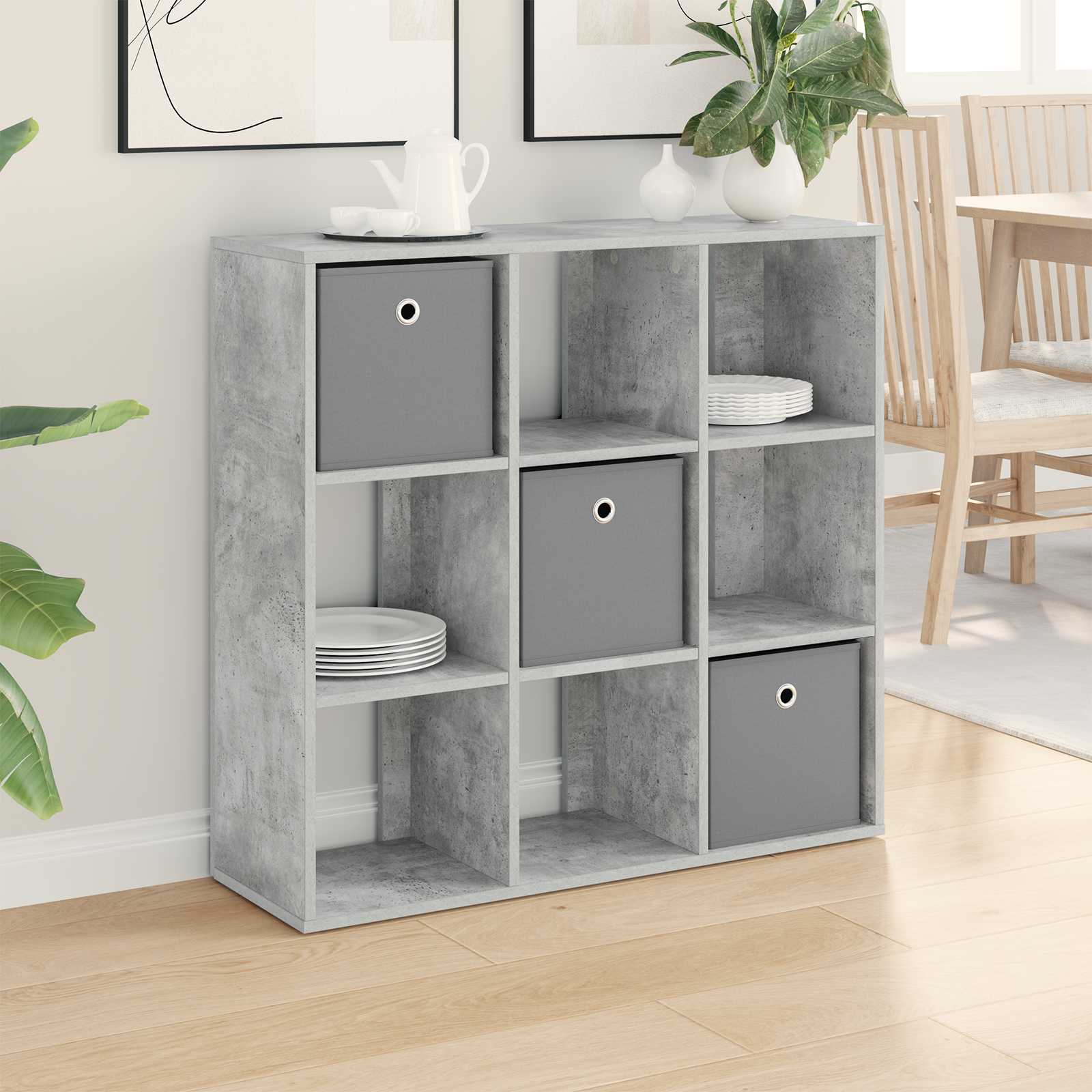 Kumode ar atvilktnēm Betona pelēka 88,5 x 29 x 84,5 cm