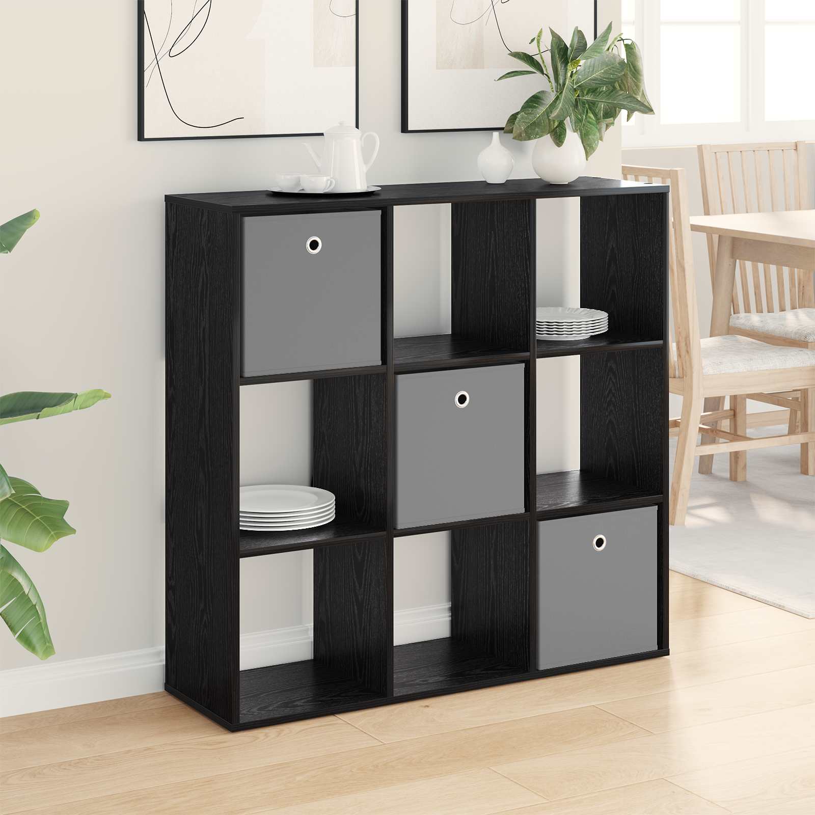 Kumode ar atvilktnēm Melns ozols 102 x 31 x 99,5 cm