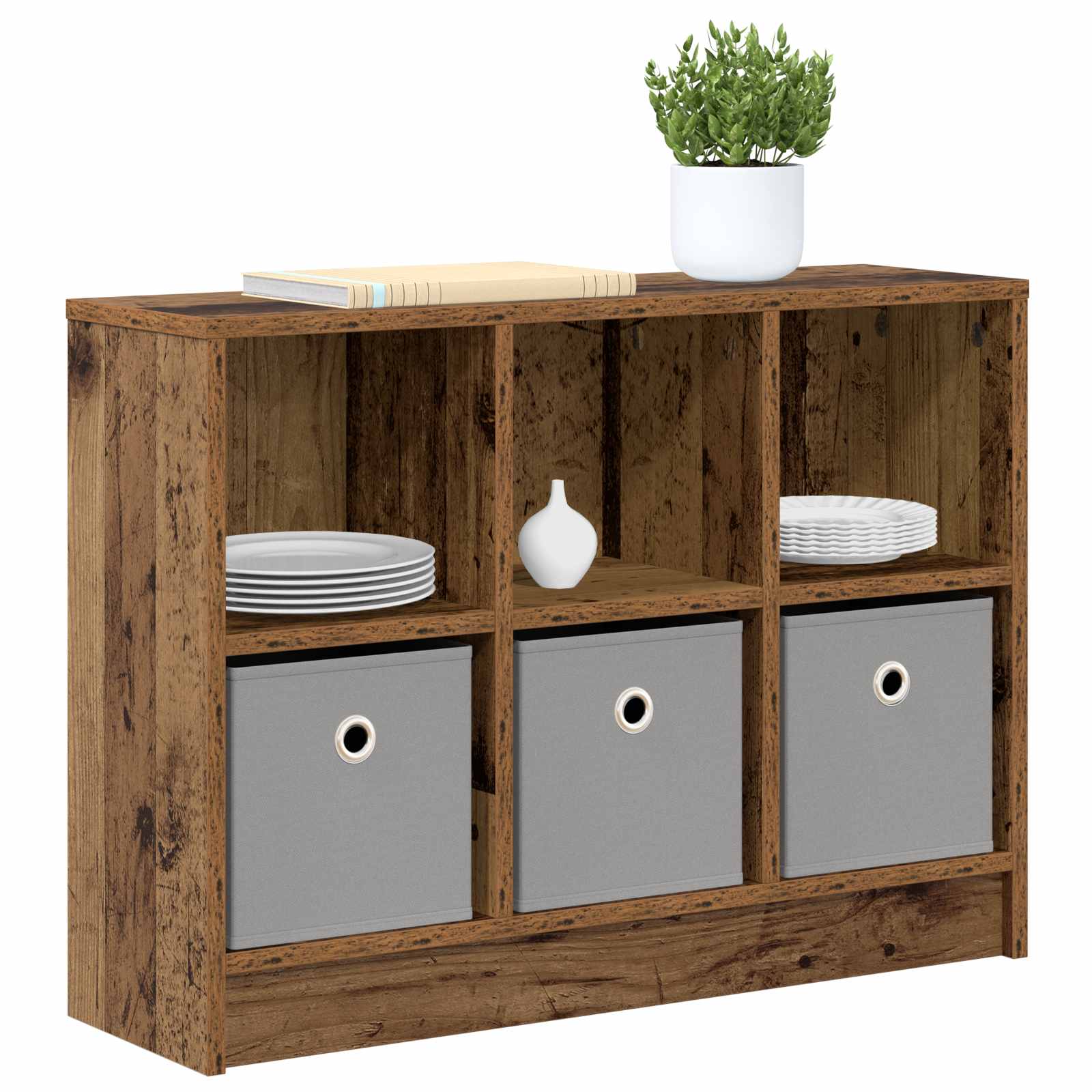 Konsole ar atvilktnēm, vecs koks 73,5 x 22,5 x 53,5 cm