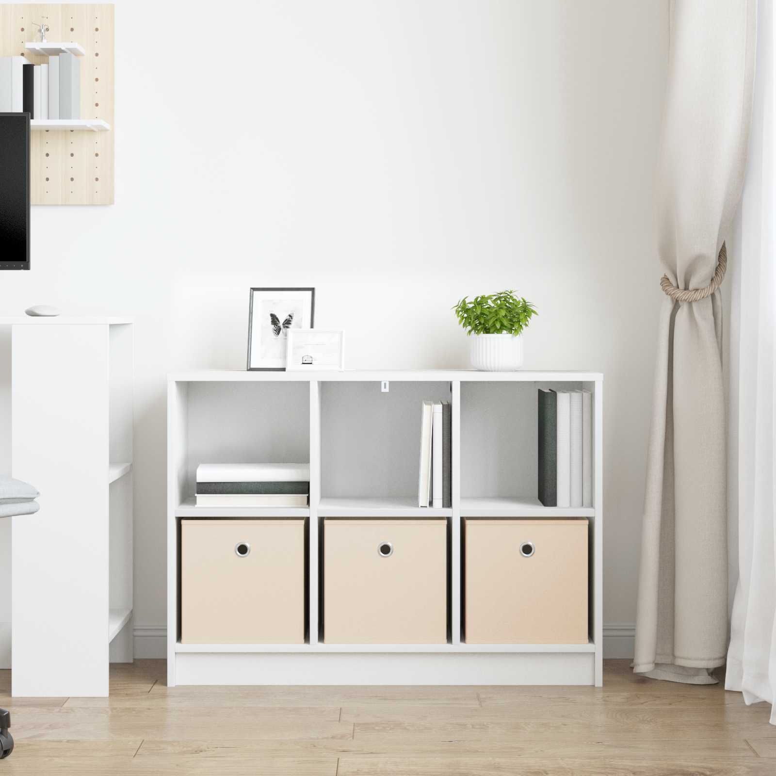 Kumode ar atvilktnēm Balta 88,5 x 27,5 x 63,5 cm